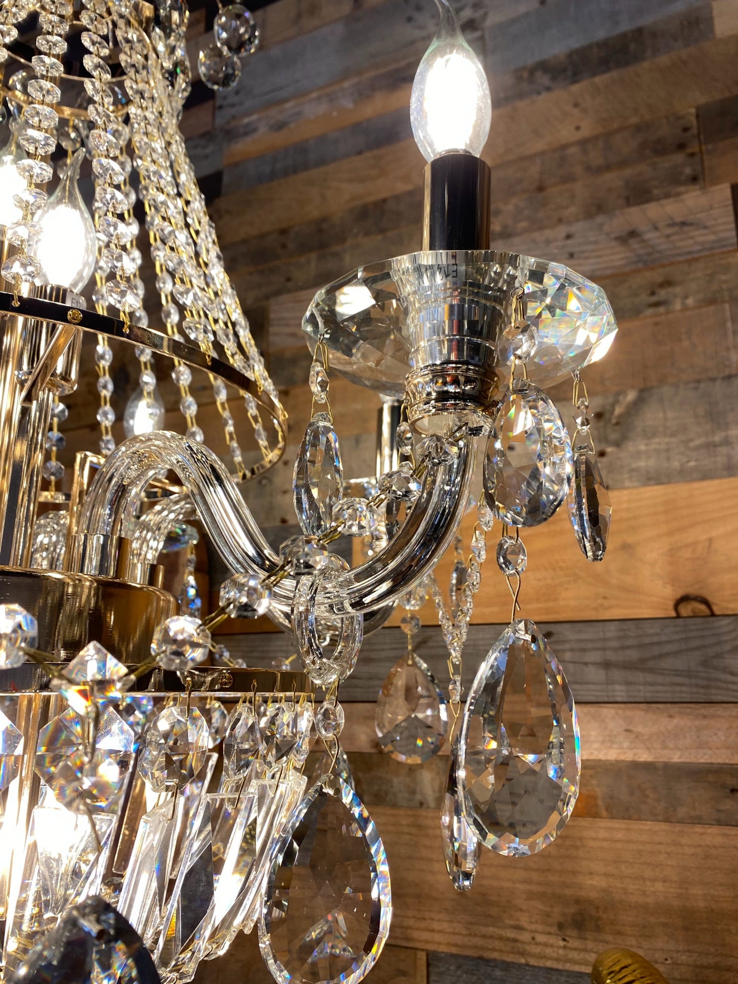 Chandelier 26" Wide 11- Lights Crystal Pendant Light Gold Finish - Spot Light Inc