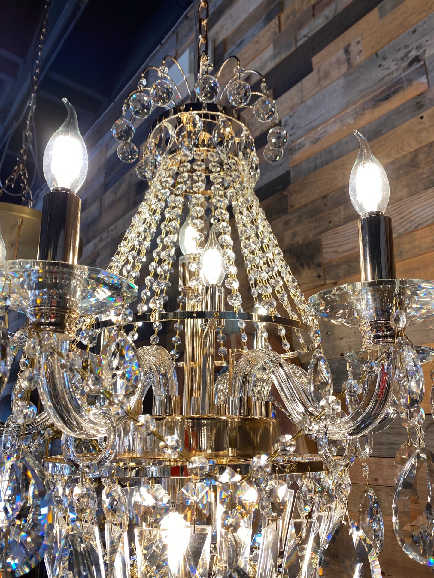 Chandelier 26" Wide 11- Lights Crystal Pendant Light Gold Finish - Spot Light Inc