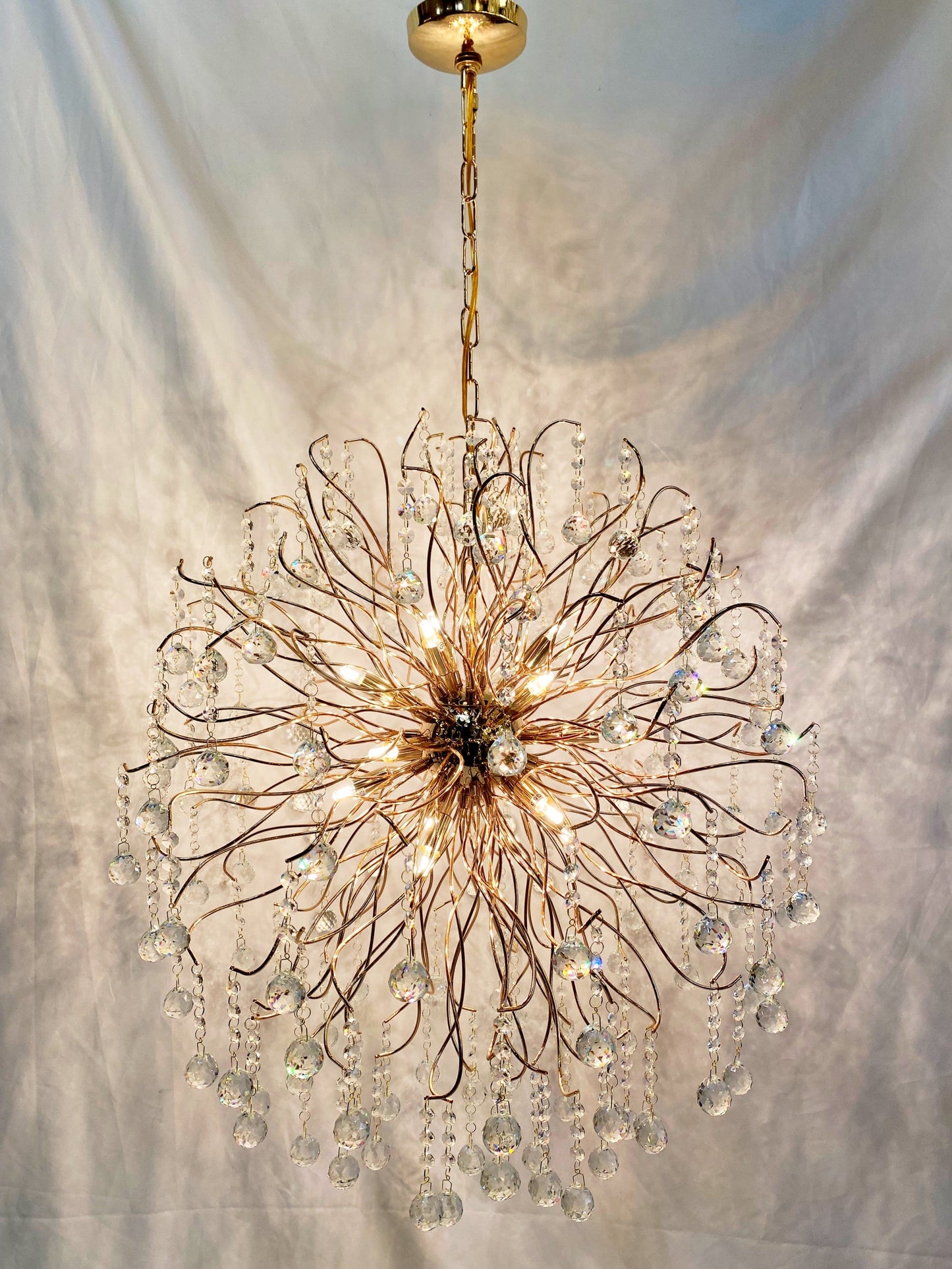 Crystal Chandelier 30" Wide French Gold Crystal Chandelier - Spot Light Inc