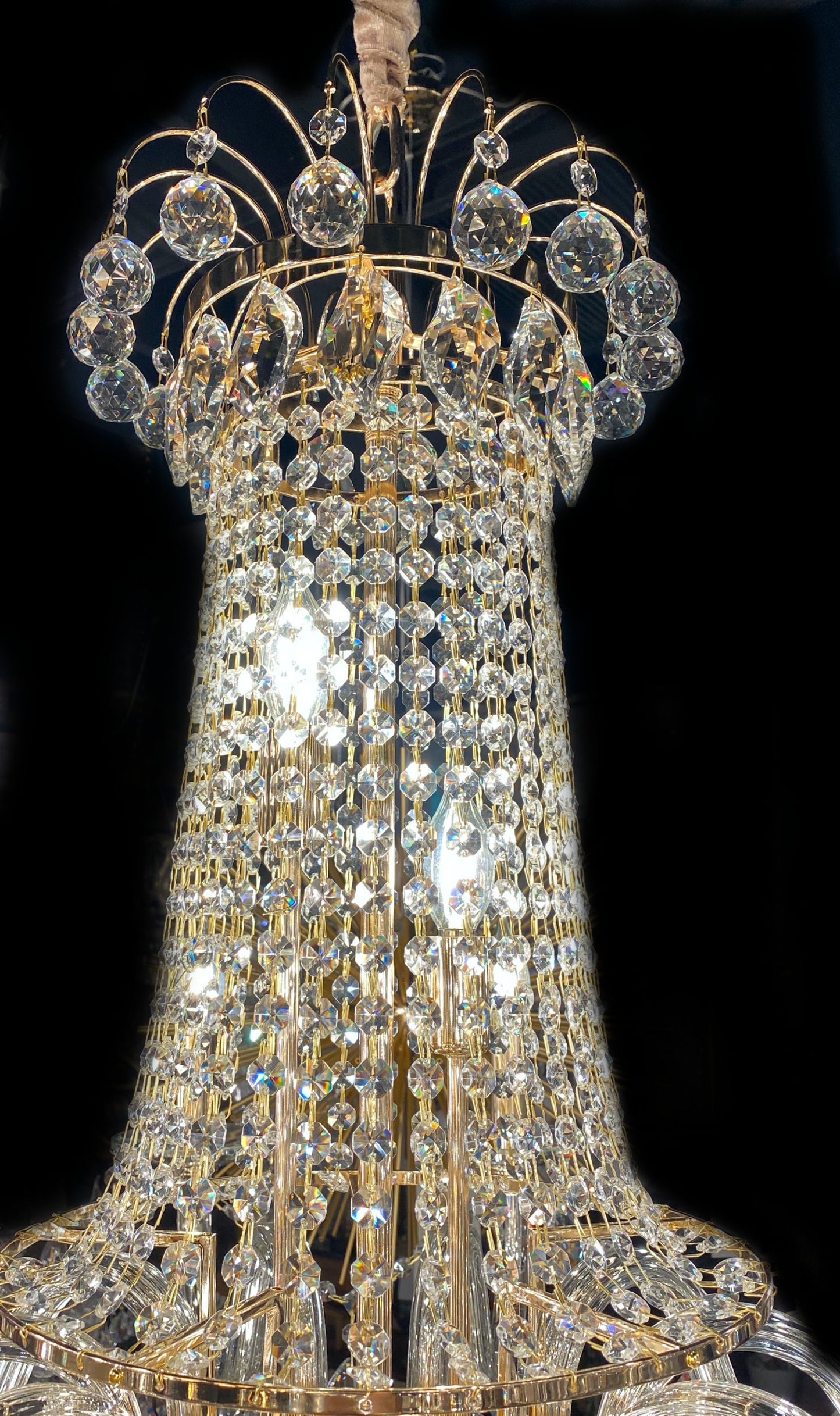 Chandelier 20- Lights Crystal Chandelier 35" Wide Gold Finish - Spot Light Inc