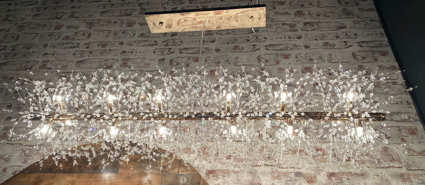 Chandelier 50" Wide Linear Kitchen Island Crystal Chandelier Gold - Spot Light Inc