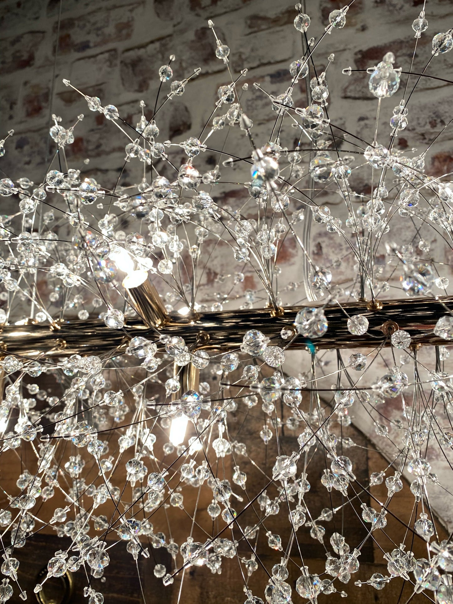 Chandelier 50" Wide Linear Kitchen Island Crystal Chandelier Gold - Spot Light Inc
