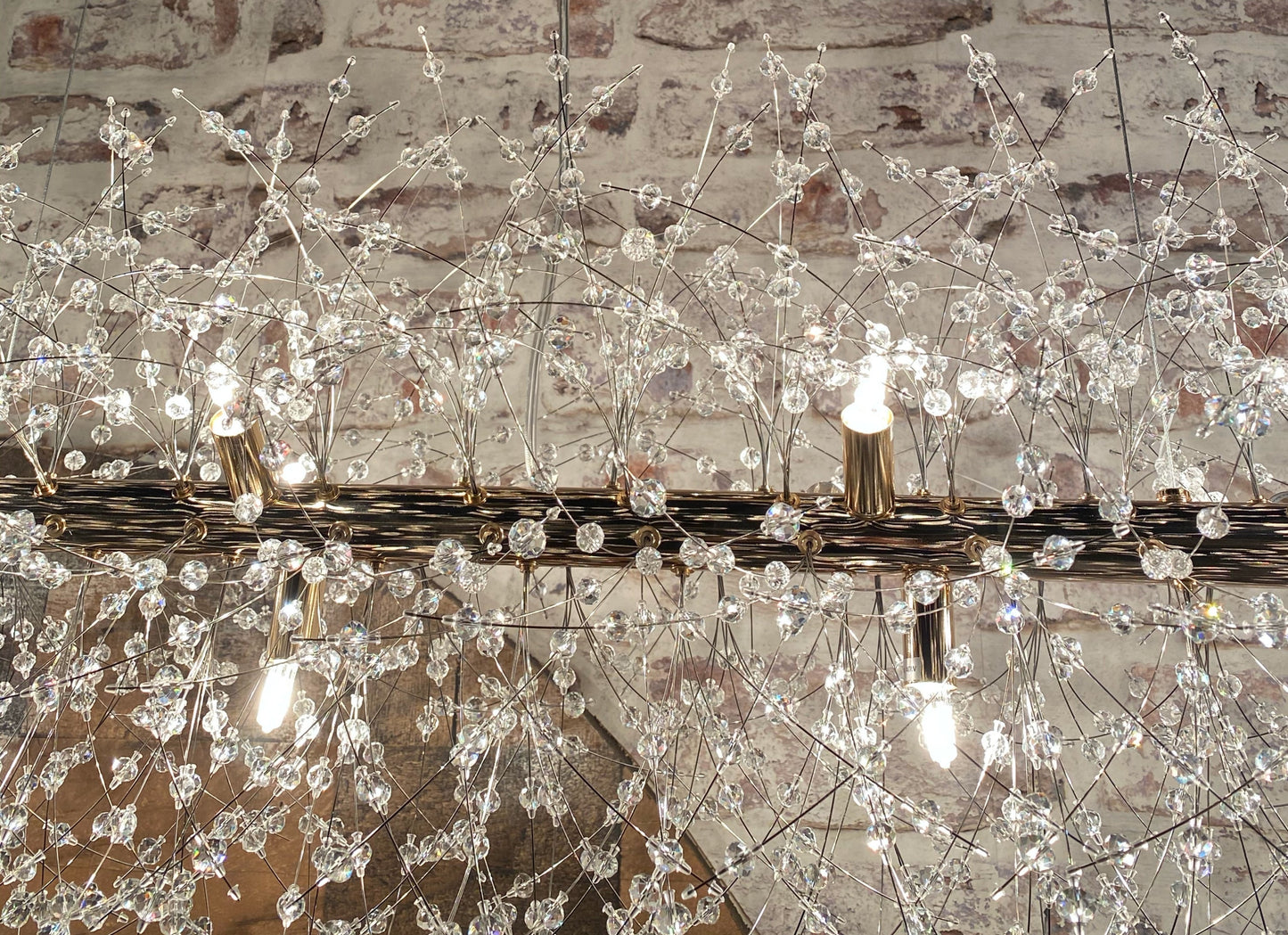 Chandelier 50" Wide Linear Kitchen Island Crystal Chandelier Gold - Spot Light Inc