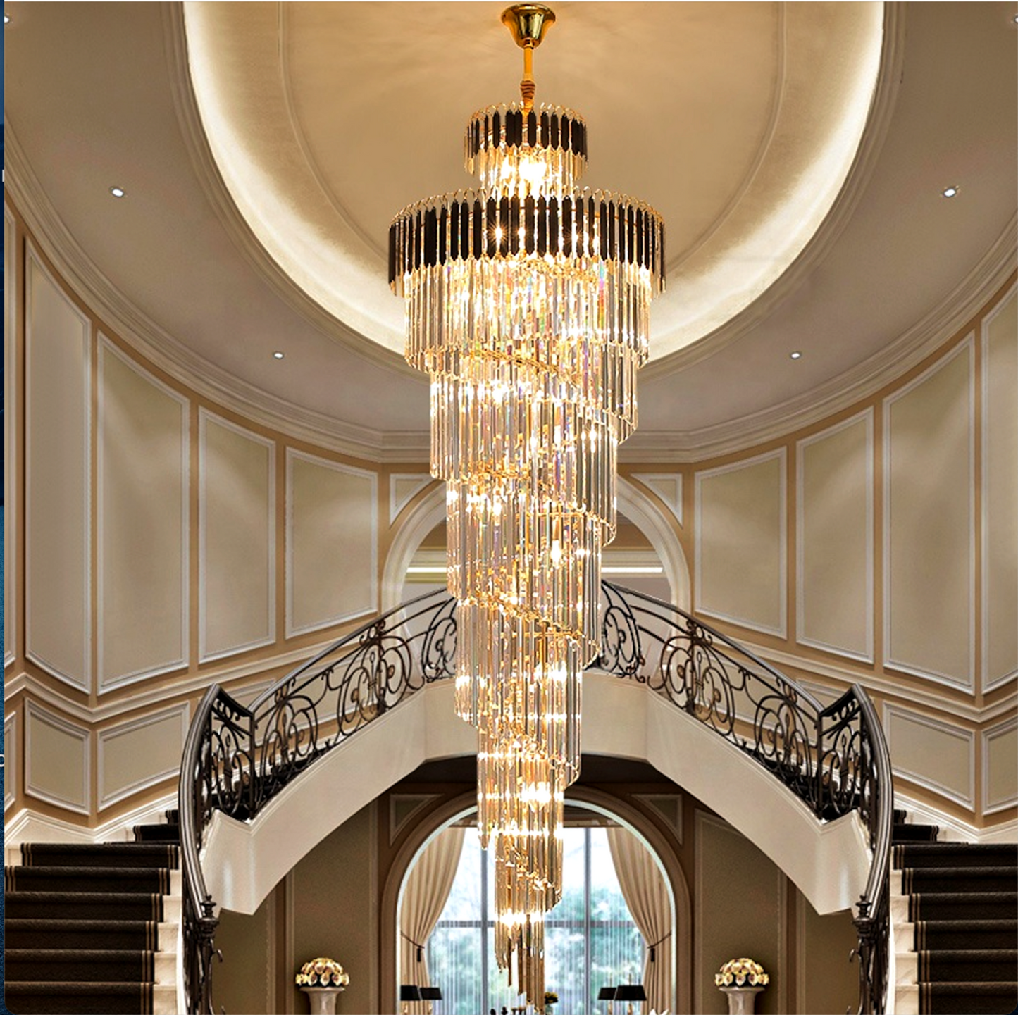 Chandelier 43- Lights Crystal Chandelier 32" Wide - Spot Light Inc