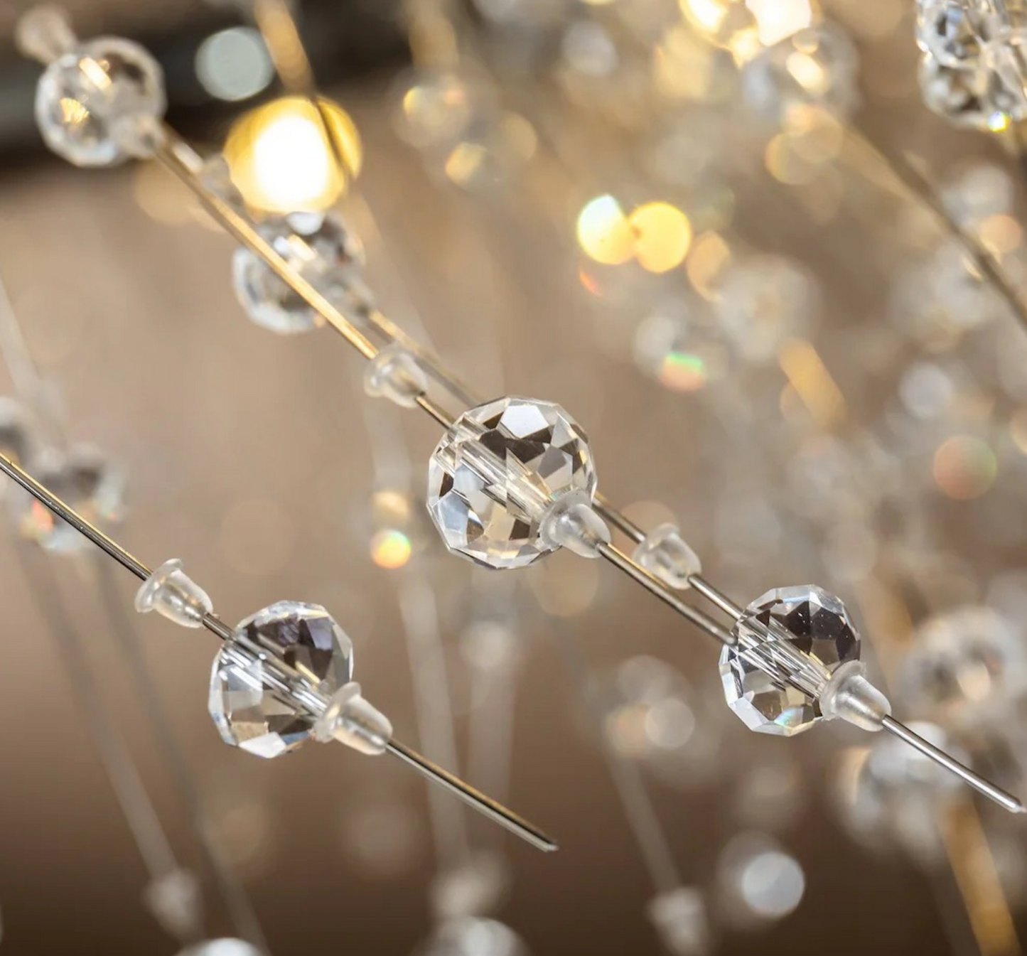 Firework Crystal Chandelier stainless steel Chrome Pendant Ceiling Light - Spot Light Inc