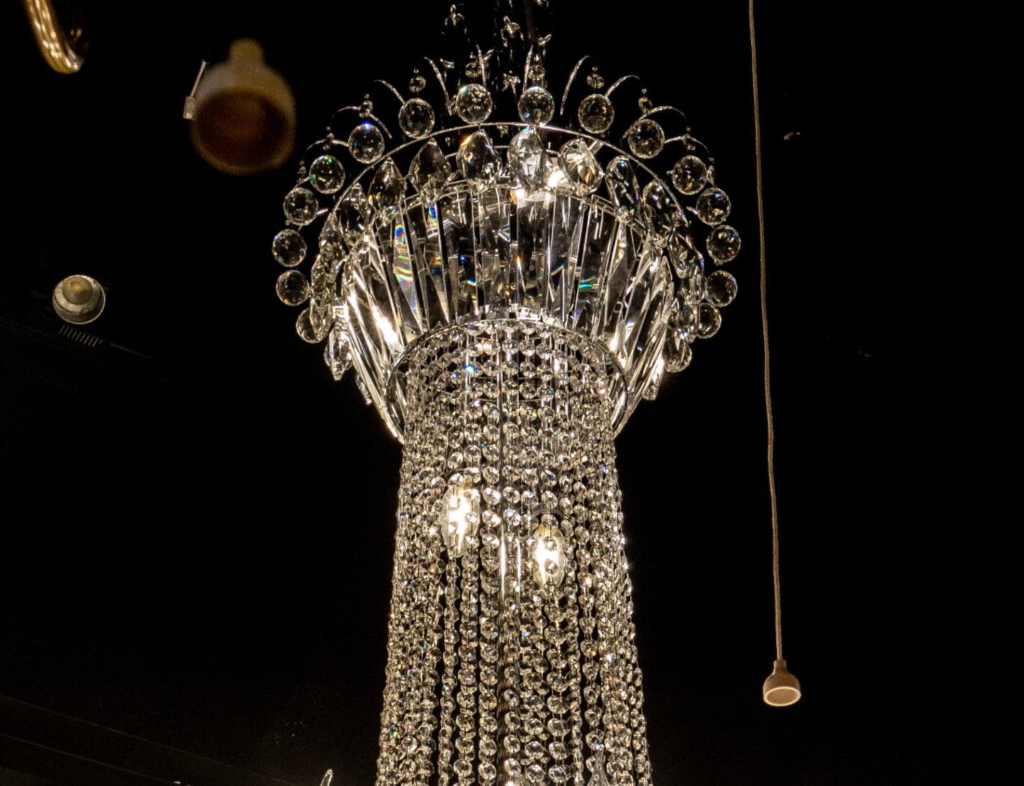 Chandelier Crystal 56" Wide 64-Lights Chrome - Spot Light Inc