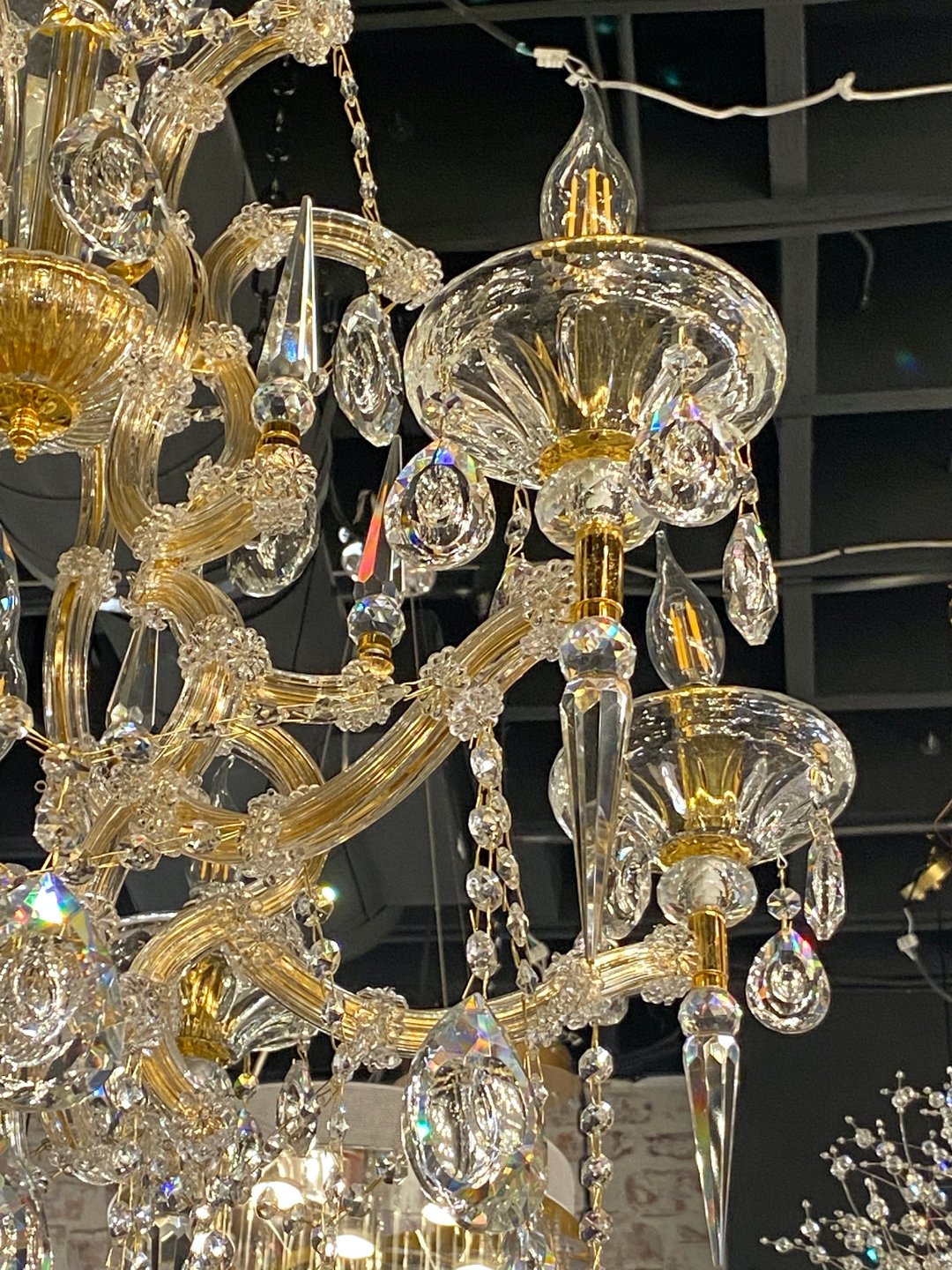 Maria Theresa Royal 26" Wide Gold 6- Light Crystal Chandelier - Spot Light Inc