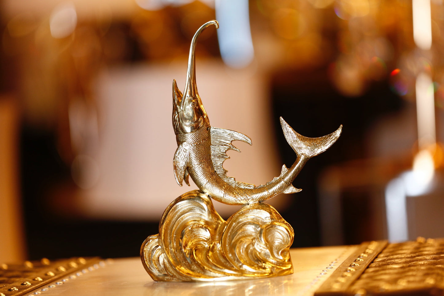 Handmade Bronze Fish Statue Brass Sculpture Vintage Art - Spot Light Inc