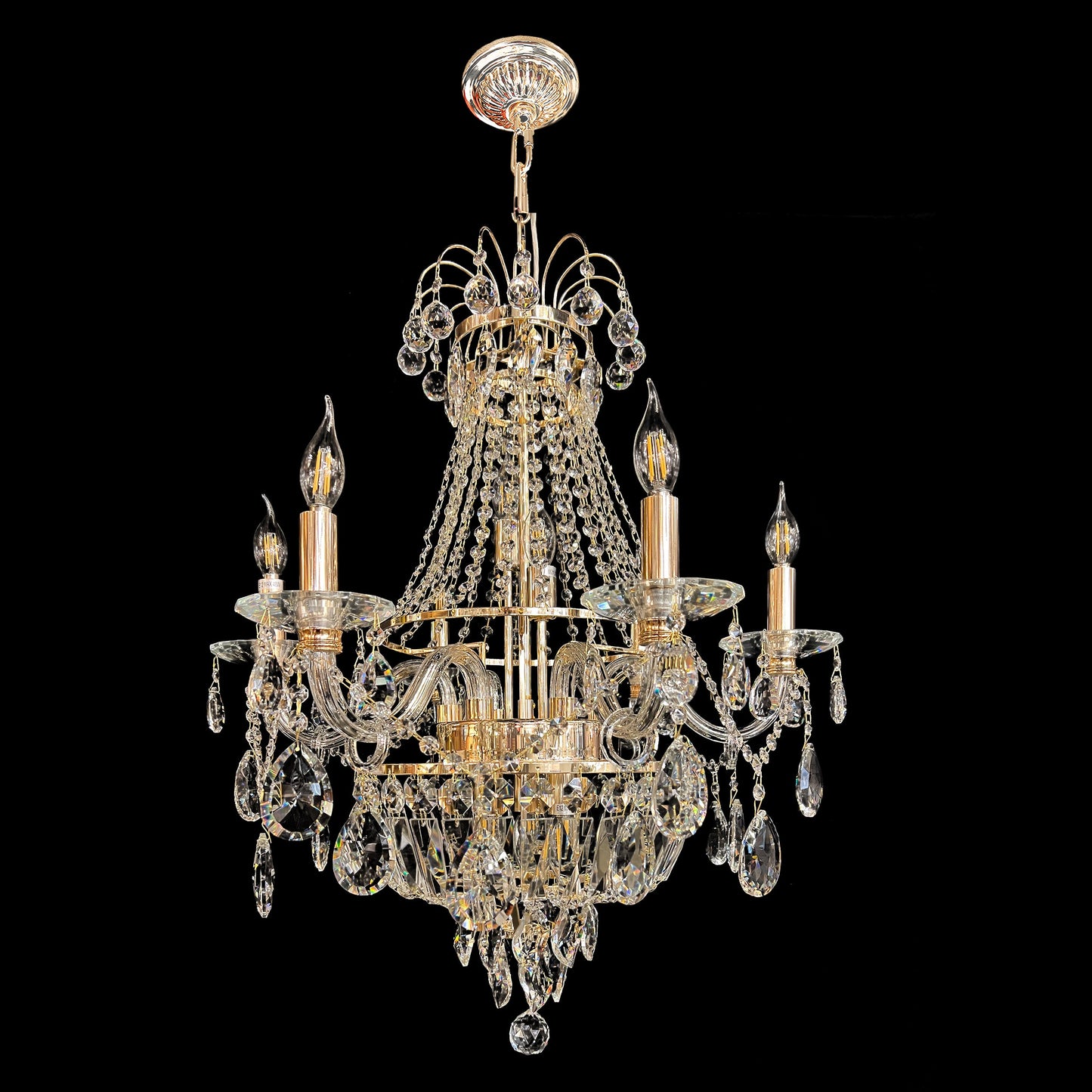 Chandelier 26" Wide 11- Lights Crystal Pendant Light Gold Finish - Spot Light Inc