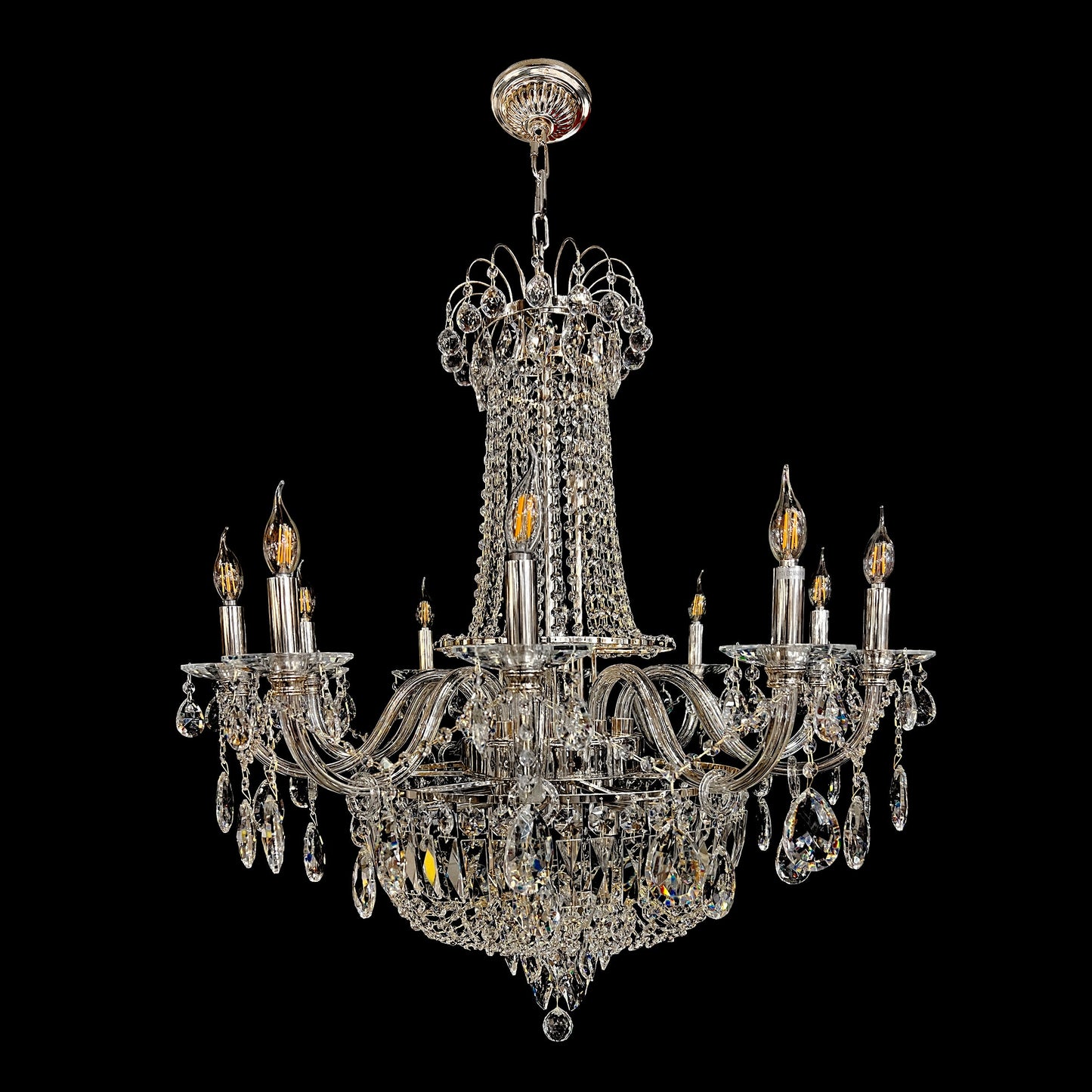 Chandelier 20- Lights 35" Wide Crystal Chandelier Chrome Finish - Spot Light Inc