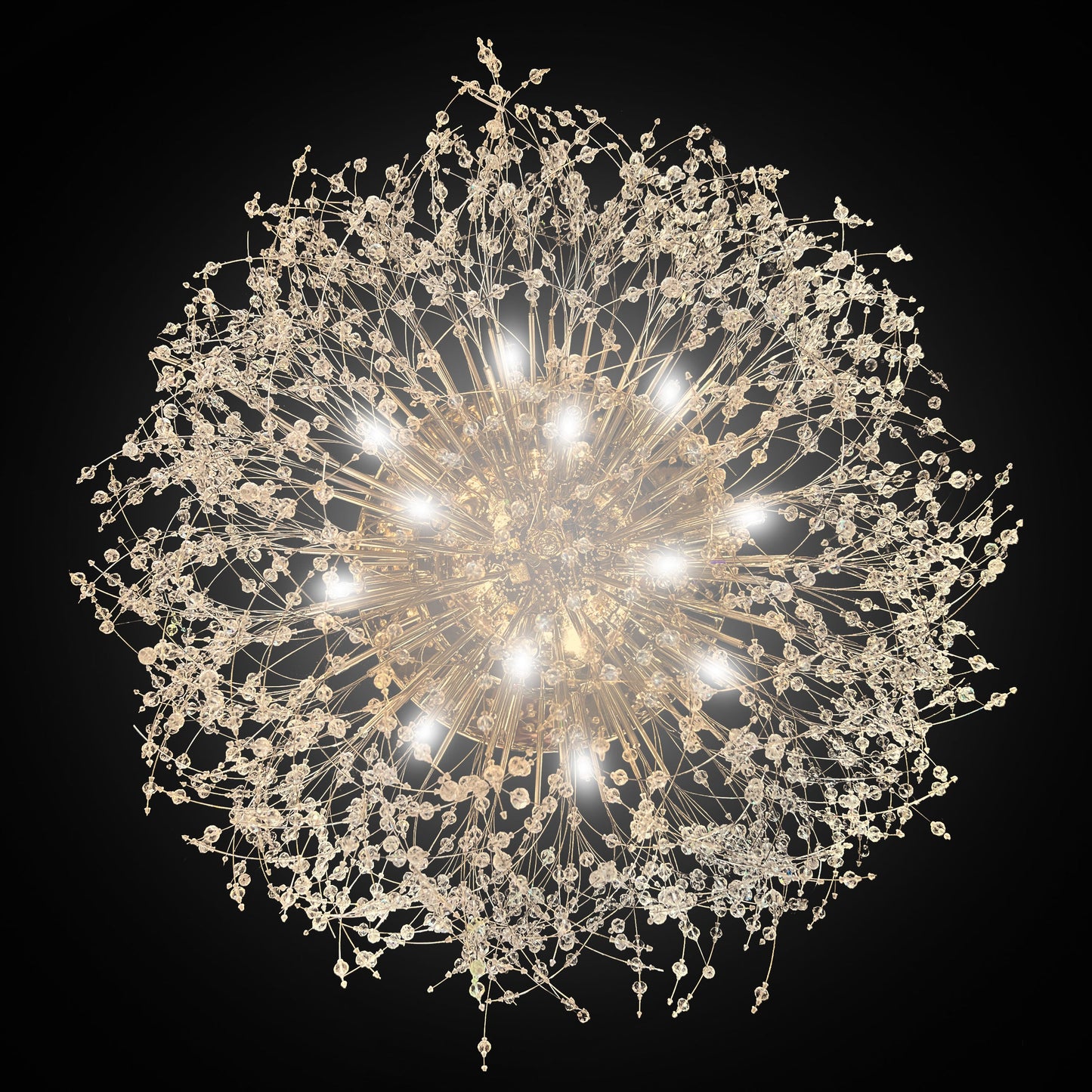 Starburst Chandelier flush Mount Ceiling Light Crystal Chandelier 30" Wide - Spot Light Inc
