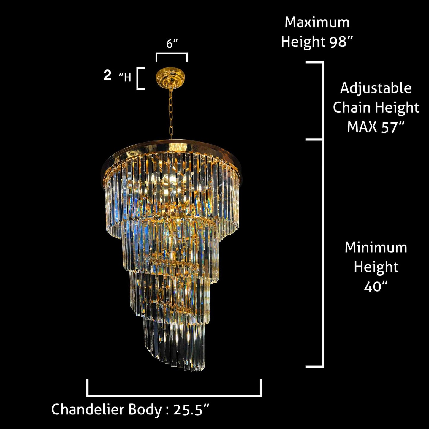 Chandelier 15- Lights Crystal 25.5" Wide Gold Finish