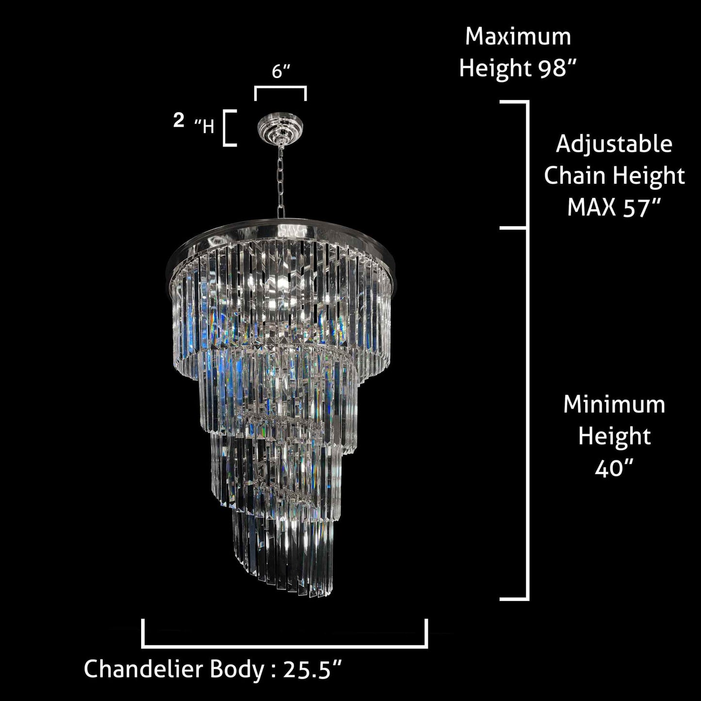 Chandelier 15- Lights Crystal 25.5" Wide Chrome Finish