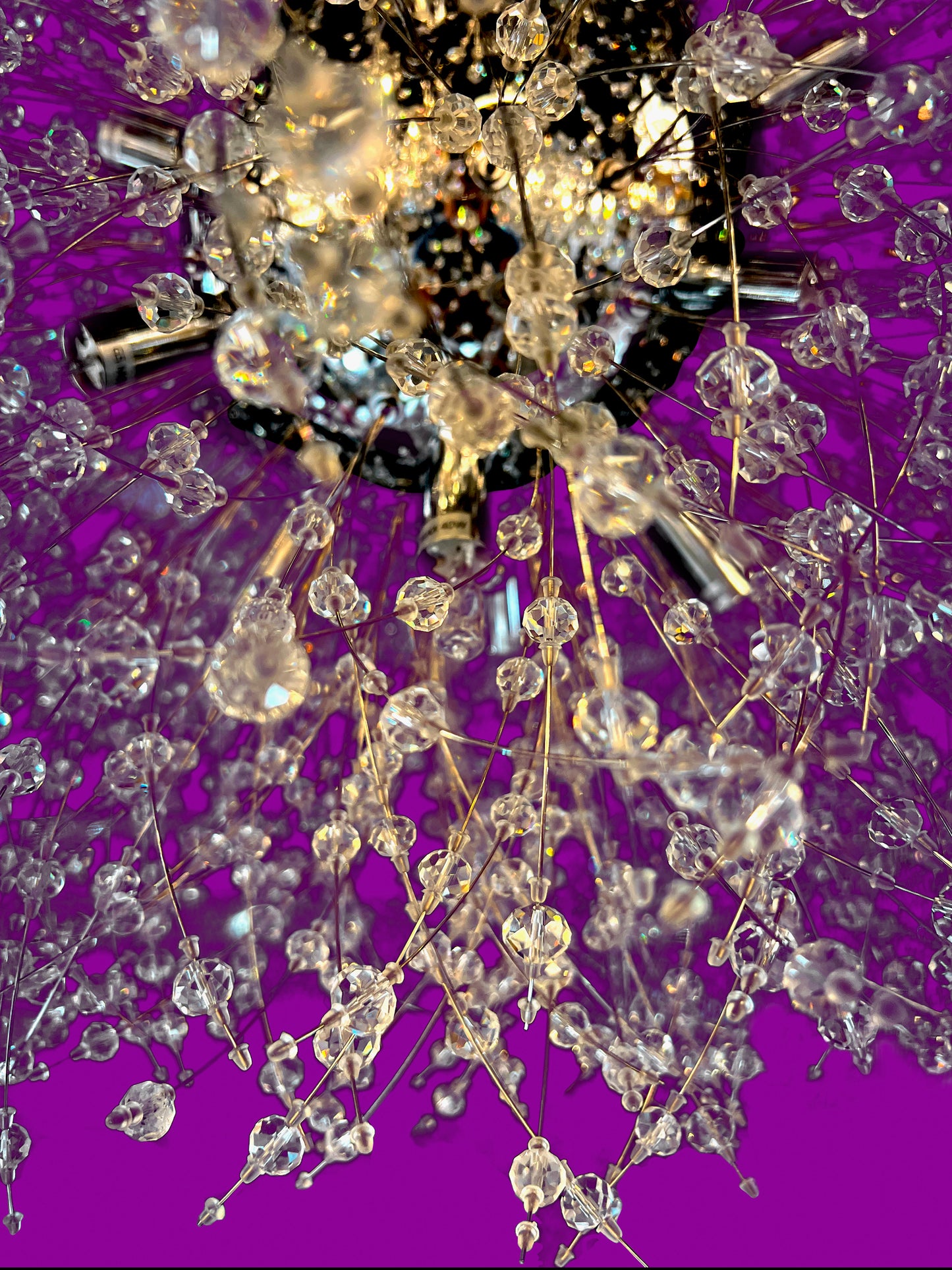 Starburst Chandelier Crystal Chandelier 24" Wide Silver Finish