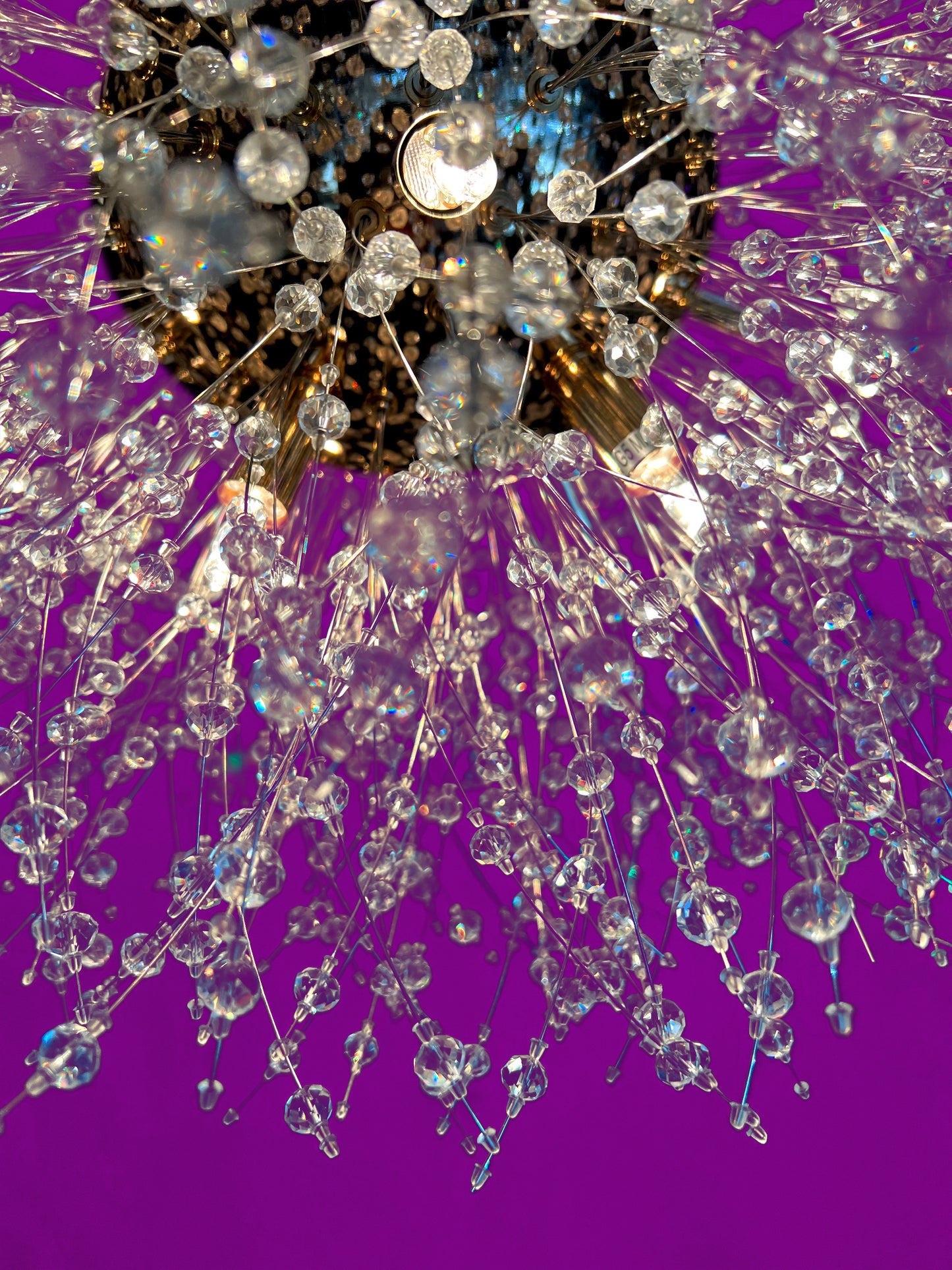 Crystal Chandelier 24" Wide Starburst Chandelier Gold Finish