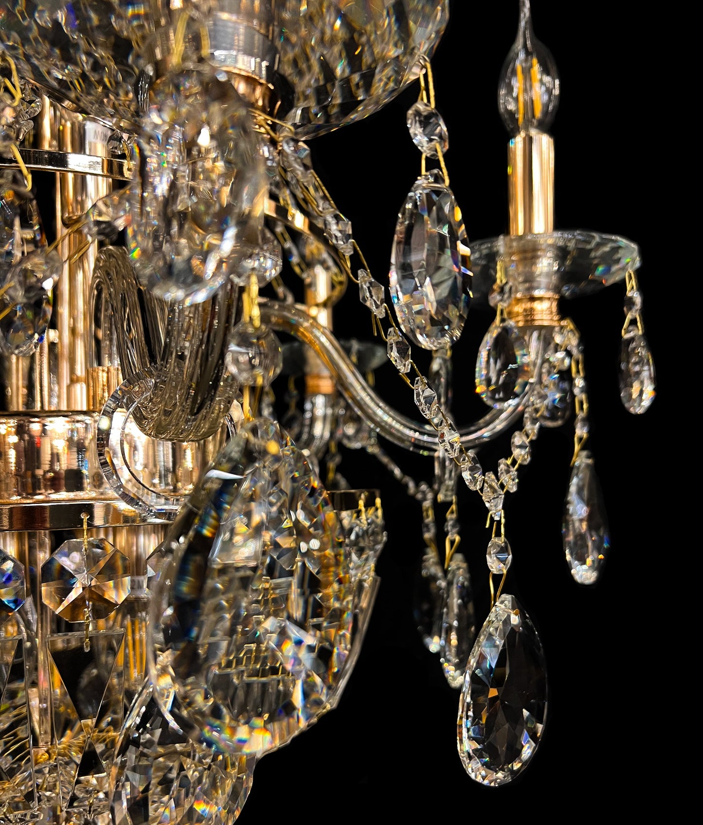 Chandelier 26" Wide 11- Lights Crystal Pendant Light Gold Finish - Spot Light Inc