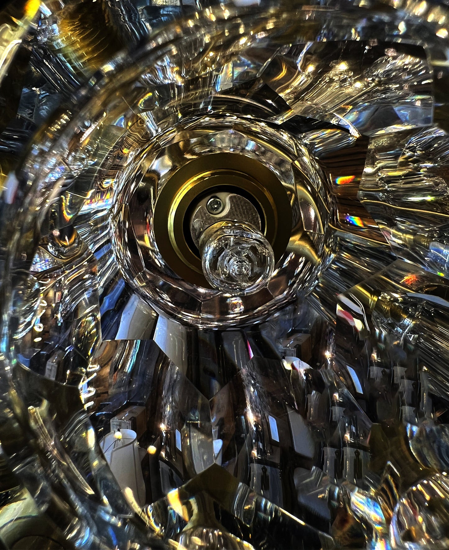 Chandelier 43" Wide 18- Lights Brass Clear Crystal - Spot Light Inc