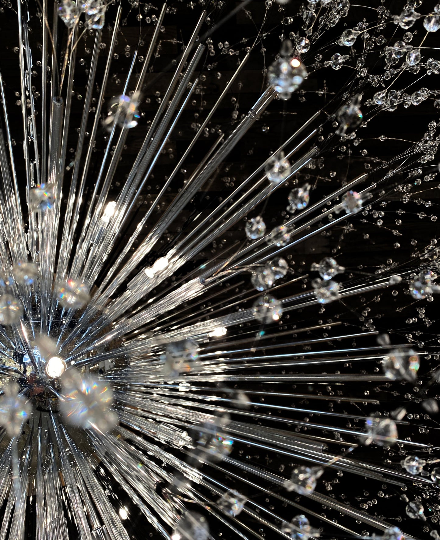 Crystal Starburst Chandelier 63" Wide Chrome Finish - Spot Light Inc