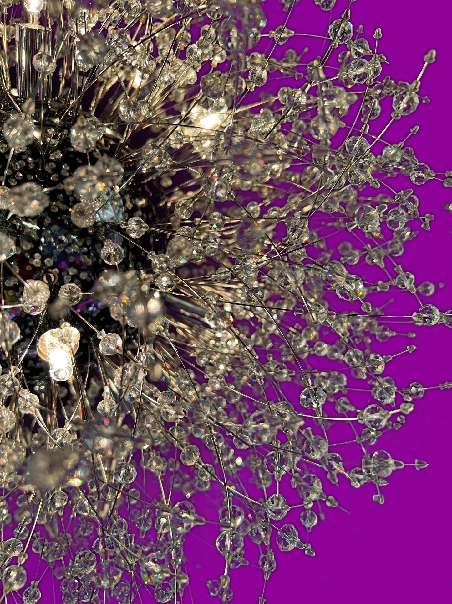 Starburst Chandelier Crystal Chandelier 24" Wide Silver Finish