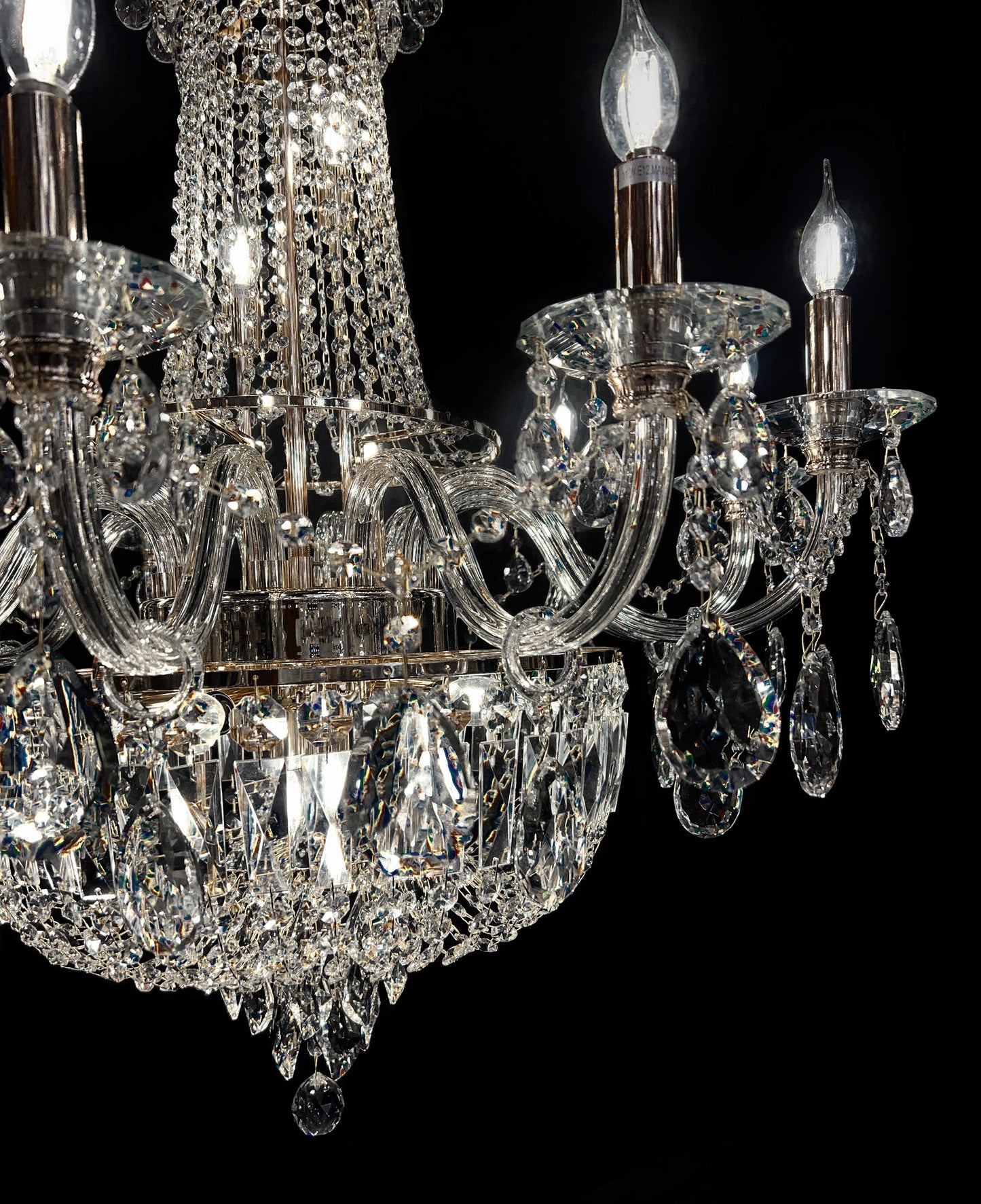 Chandelier 20- Lights 35" Wide Crystal Chandelier Chrome Finish - Spot Light Inc