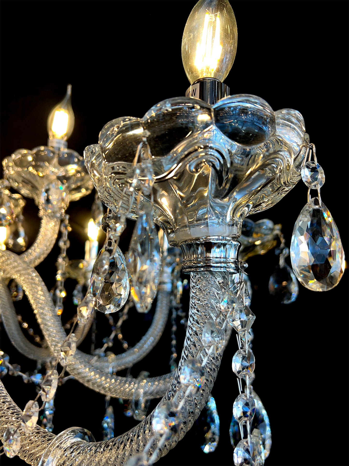 Crystal Chandelier 40" Wide 18-Lights Chrome