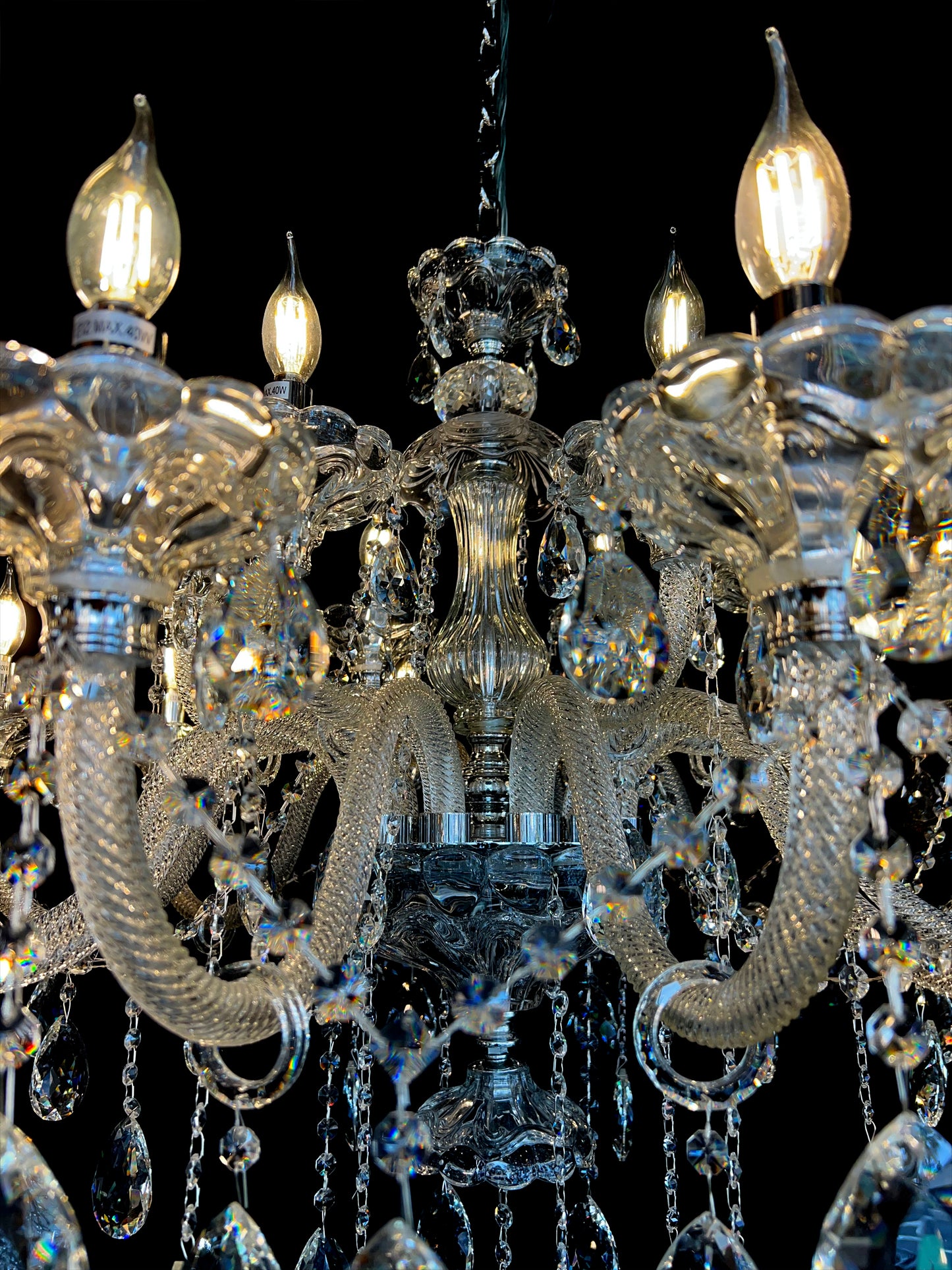 Crystal Chandelier 40" Wide 18-Lights Chrome