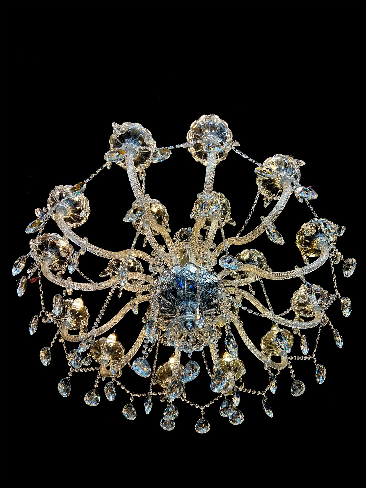 Crystal Chandelier 40" Wide 18-Lights Chrome