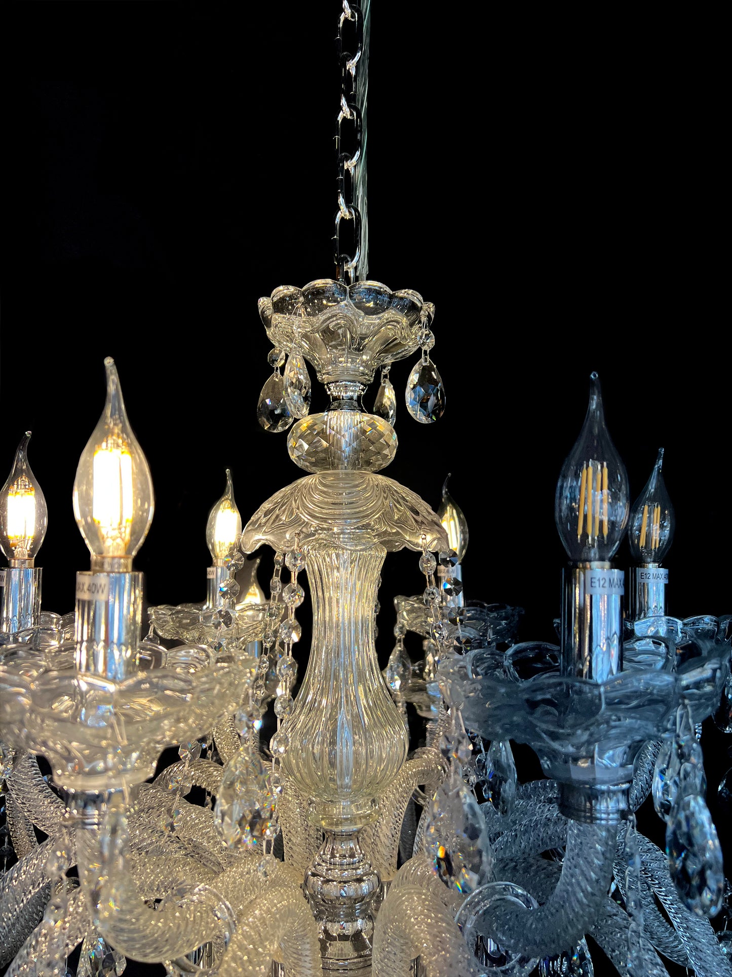 Crystal Chandelier 40" Wide 18-Lights Chrome