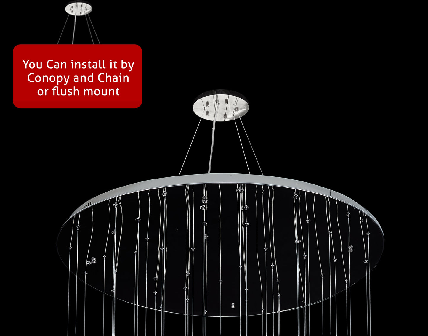 Luxury Chandelier 40" Wide 24-lights Silver LED Multi- Light Pendant - Spot Light Inc