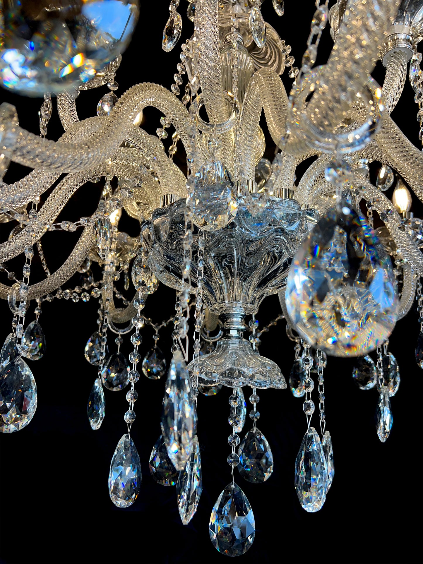 Crystal Chandelier 40" Wide 18-Lights Chrome