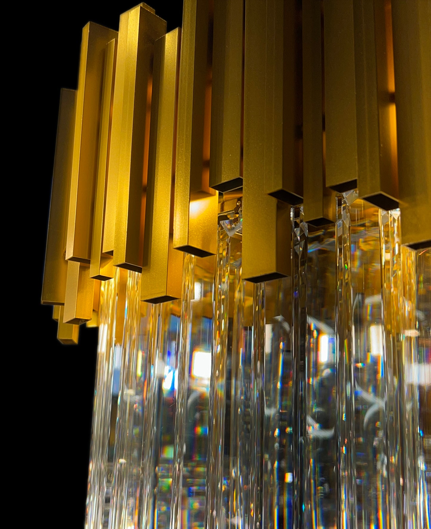 Luxury Chandelier 32" Wide Gold 8-Light Crystal Kitchen Island