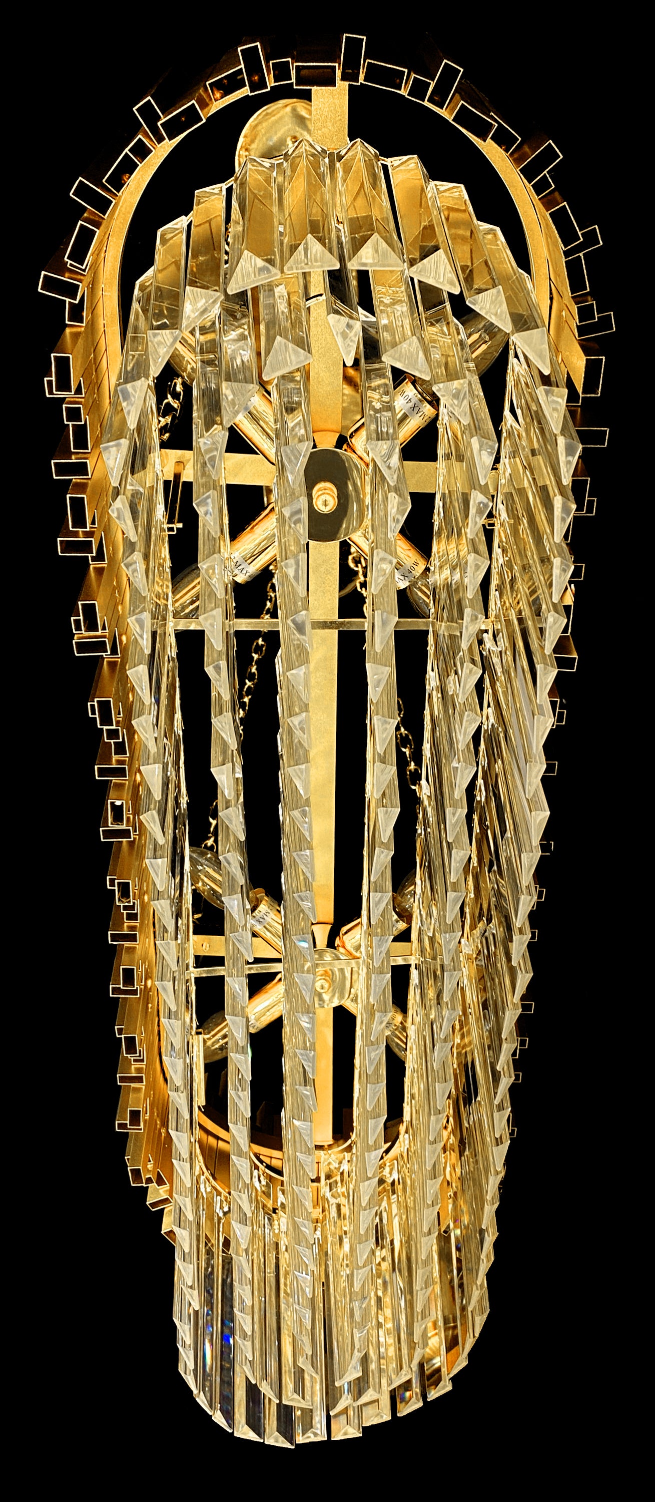 Luxury Chandelier 32" Wide Gold 8-Light Crystal Kitchen Island