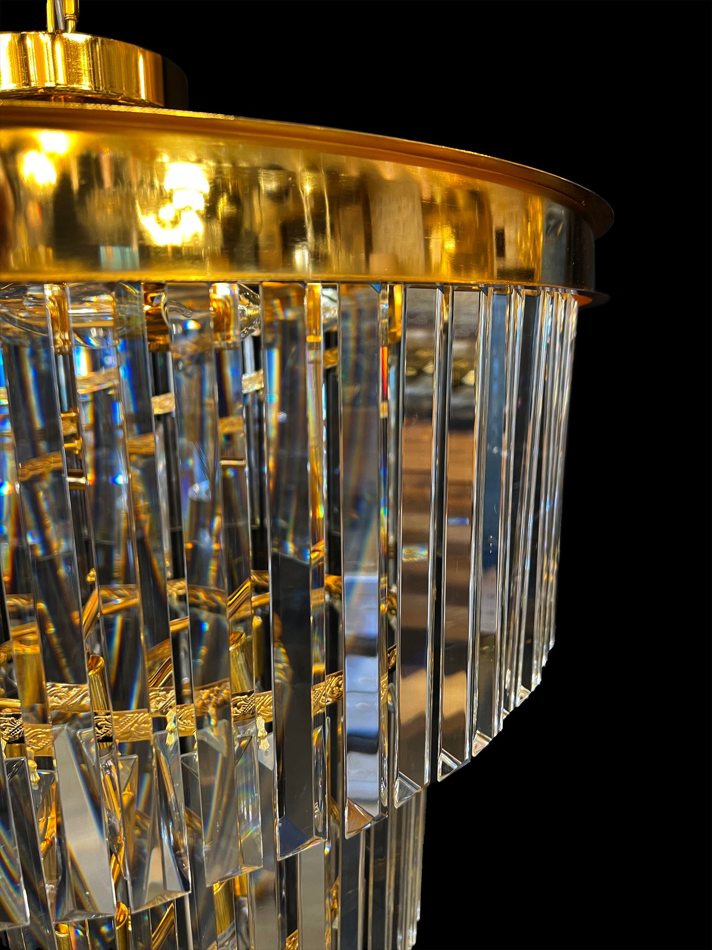 Chandelier 15- Lights Crystal 25.5" Wide Gold Finish