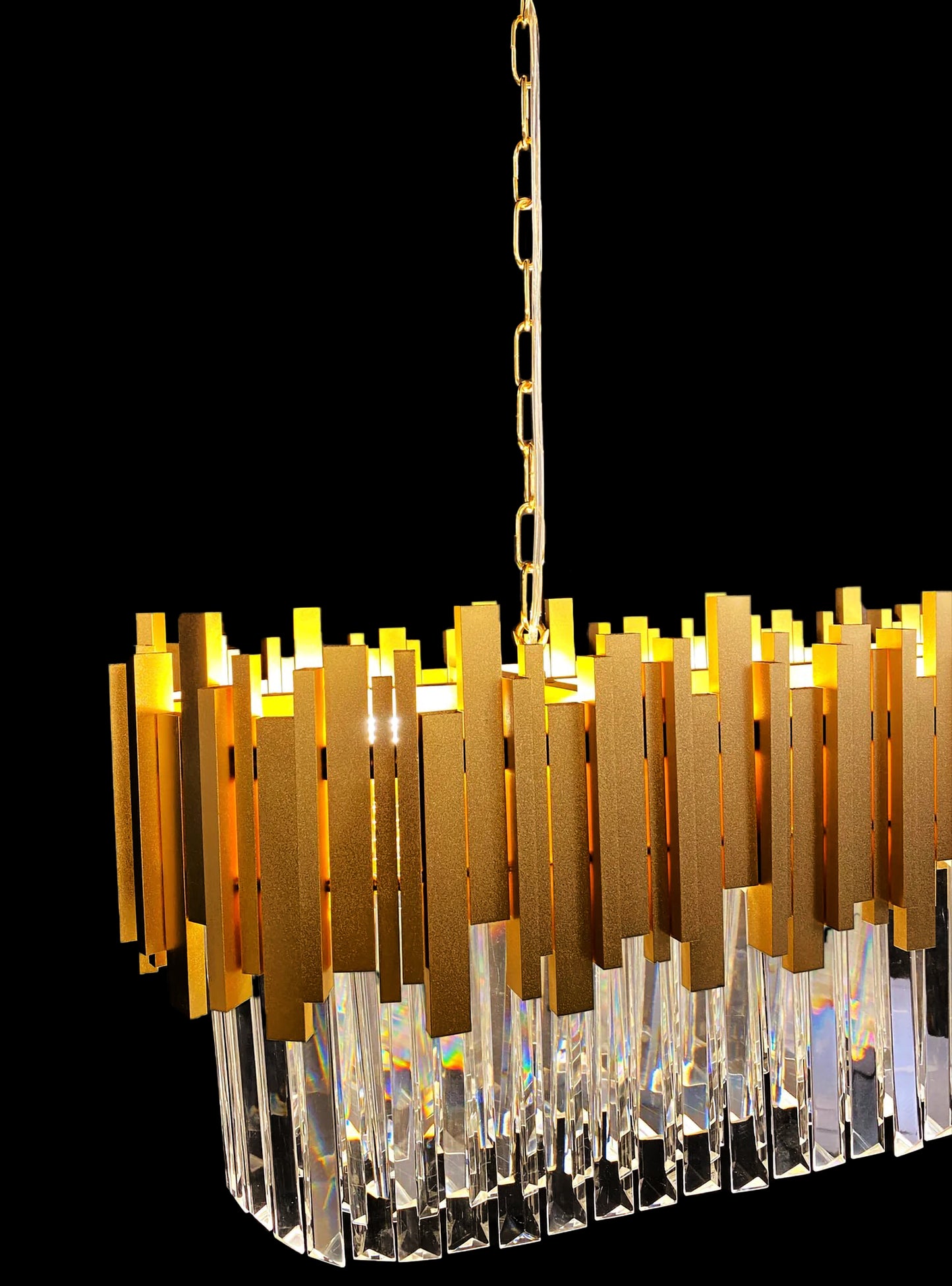 Luxury Chandelier 32" Wide Gold 8-Light Crystal Kitchen Island