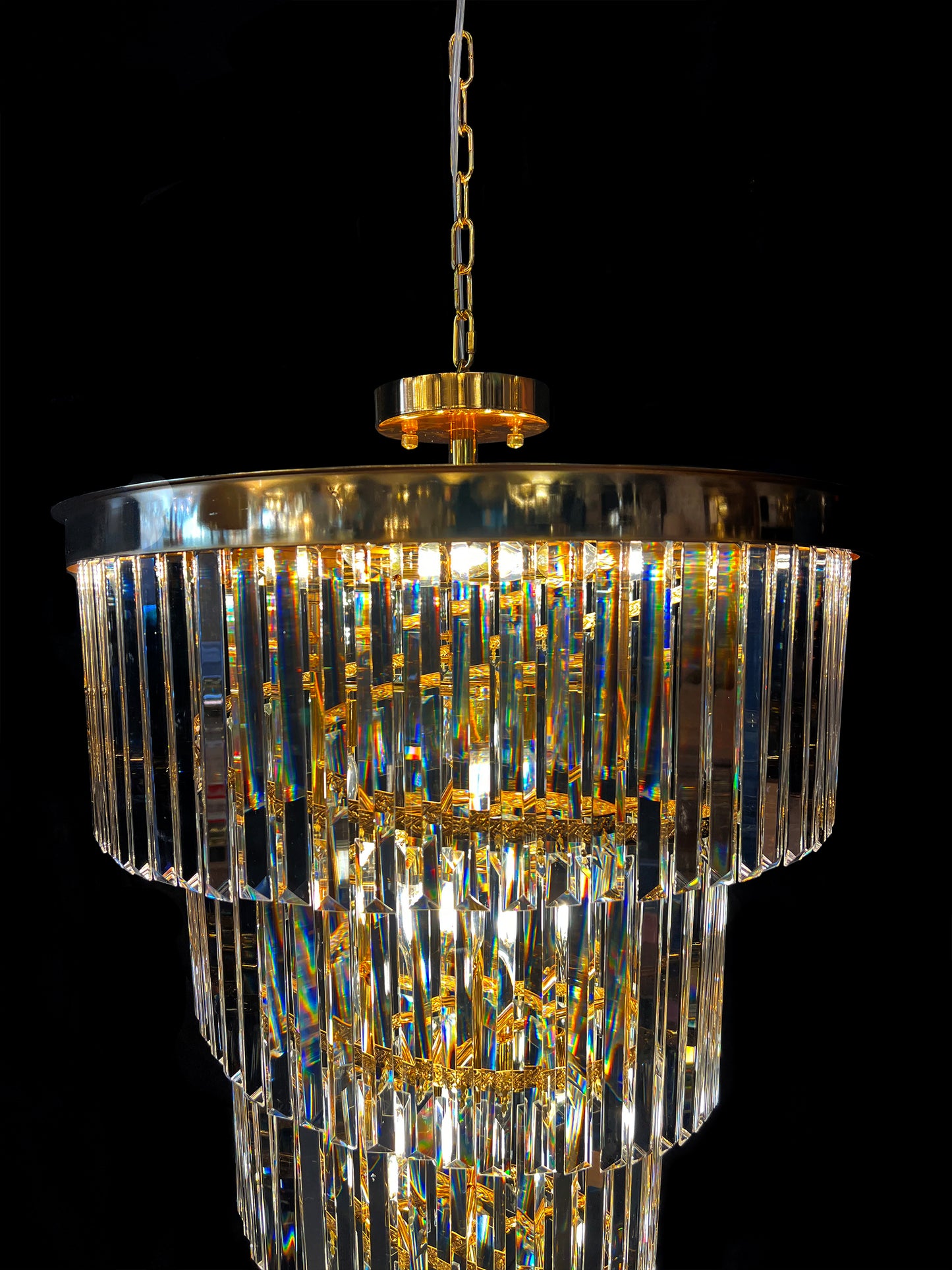 Chandelier 15- Lights Crystal 25.5" Wide Gold Finish