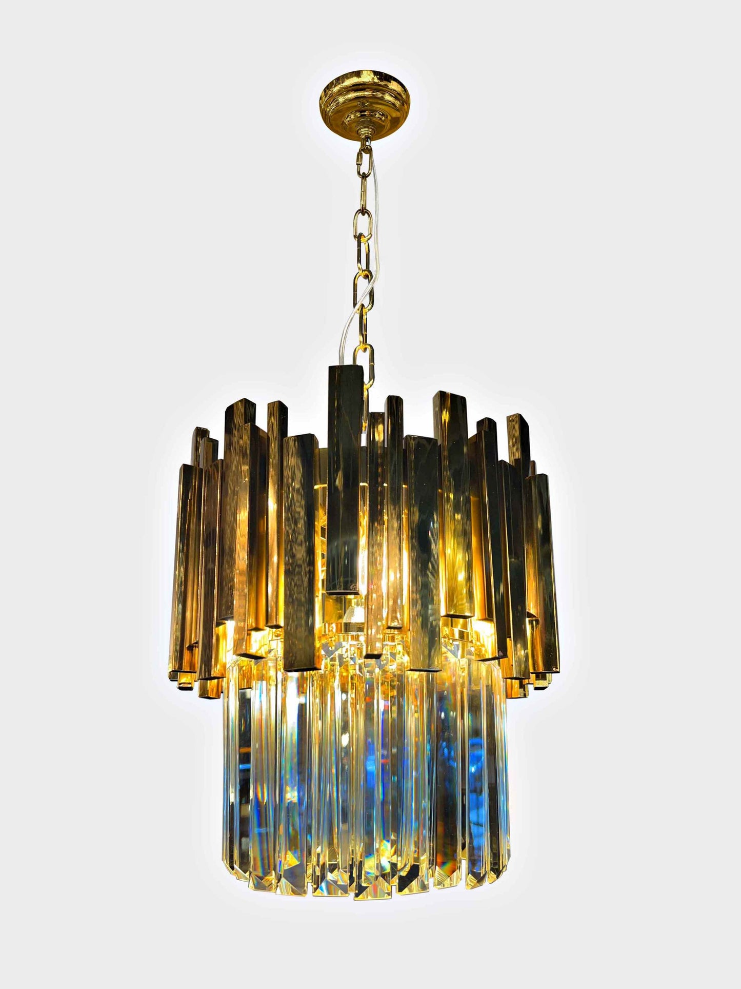 Luxury Chandelier 11" Wide Crystal LED 4-Light Pendant Light