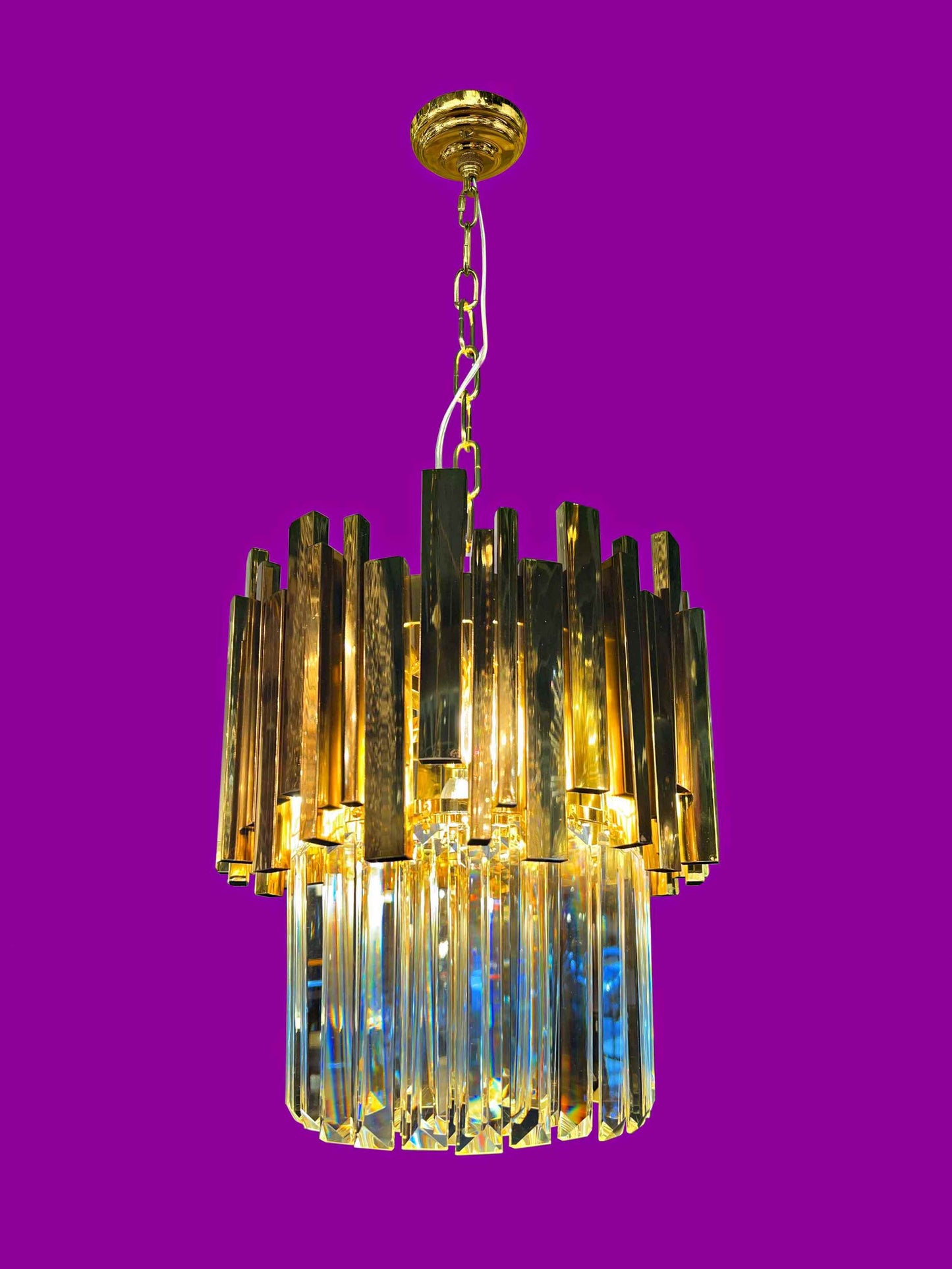 Luxury Chandelier 11" Wide Crystal LED 4-Light Pendant Light