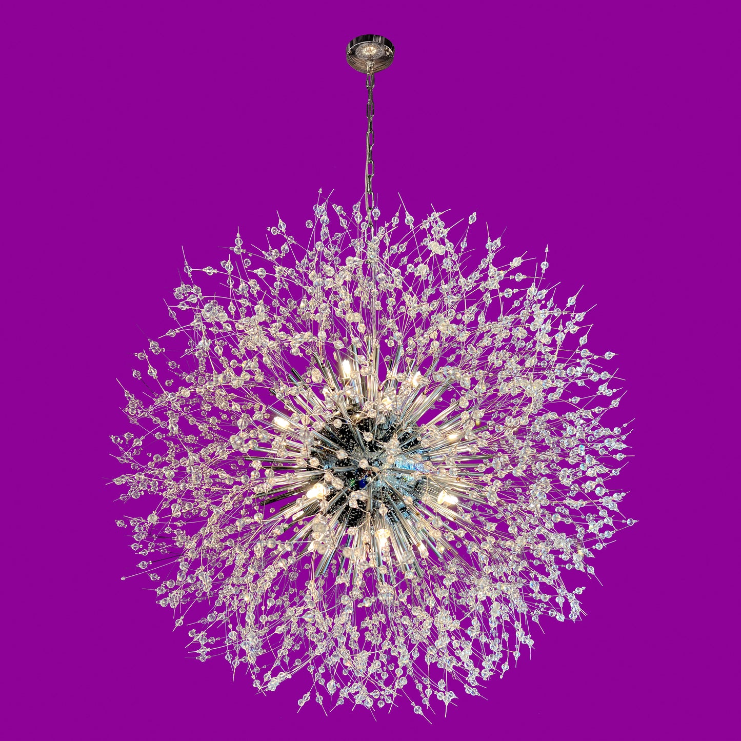 Starburst 32" Wide Clear Crystal Chrome Chandelier
