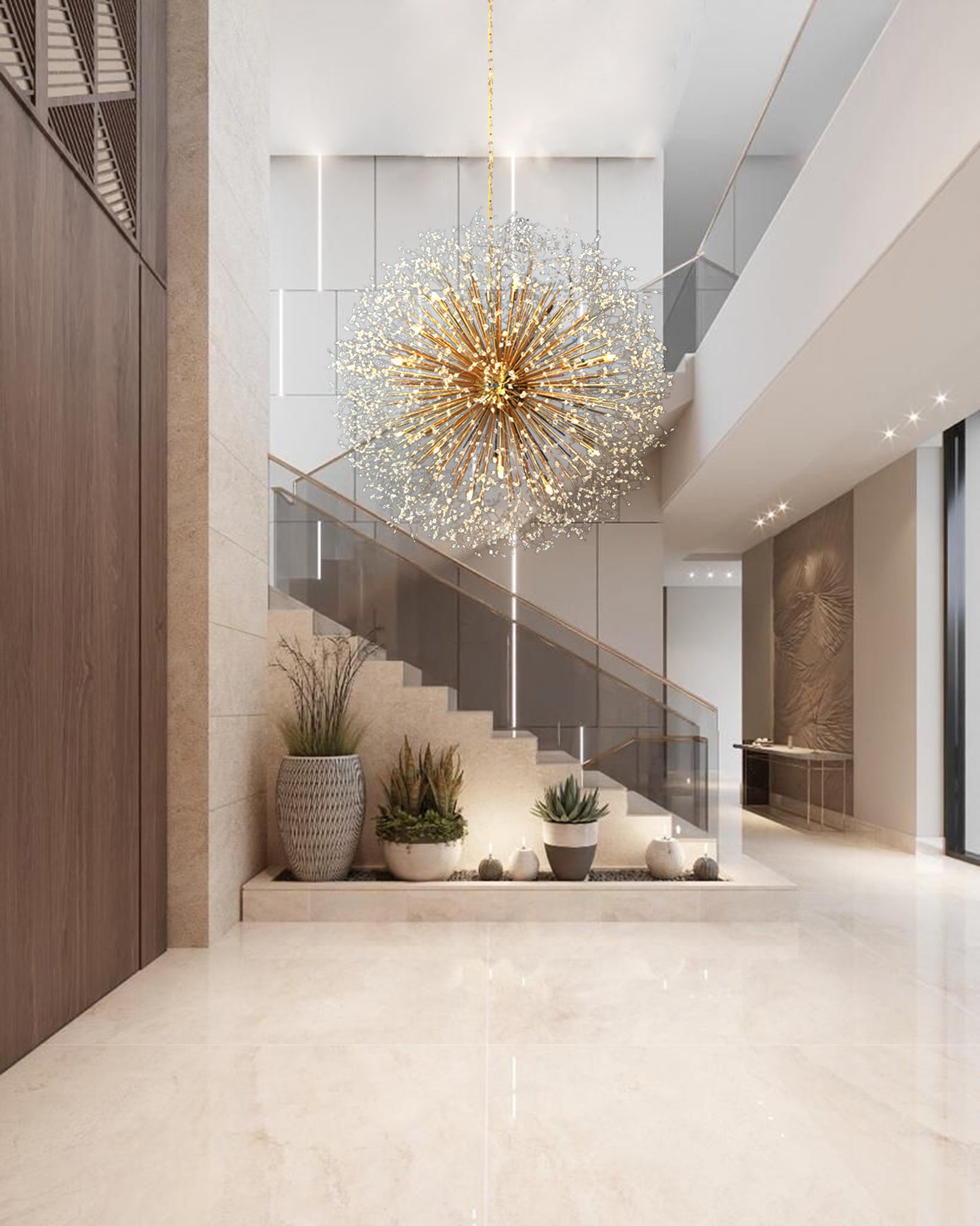 Starburst Chandelier 47" Wide Crystal Clear Chandelier