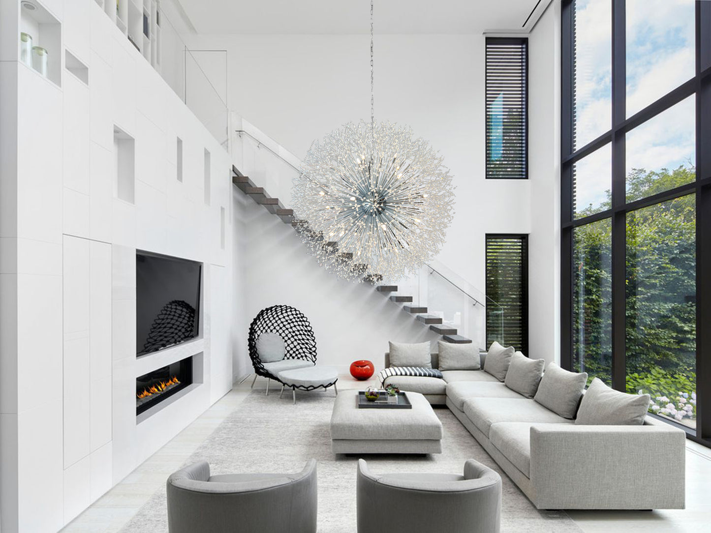 Starburst Chandelier 47" wide Crystal Chandelier