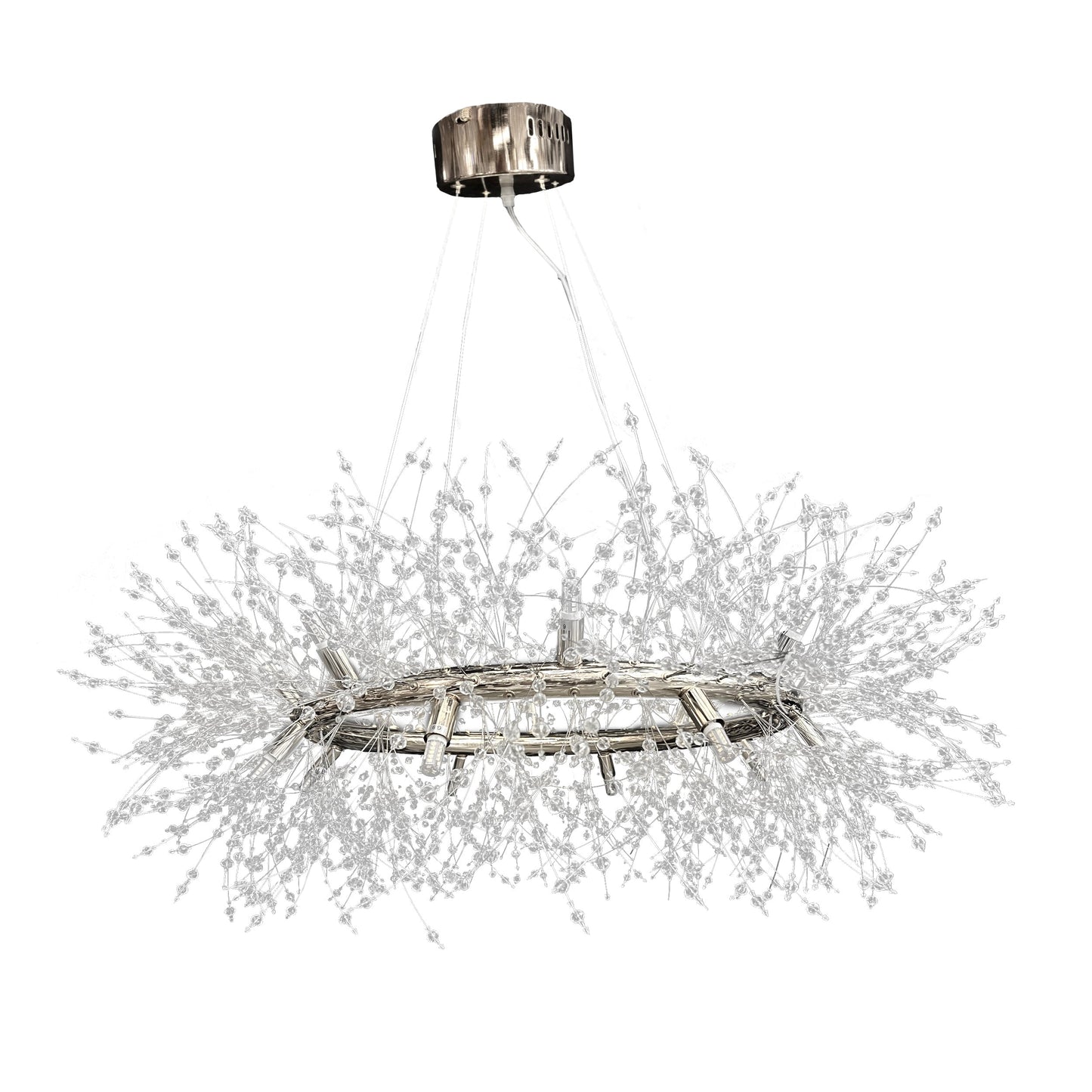 Firework Crystal Chandelier stainless steel Chrome Pendant Ceiling Light - Spot Light Inc