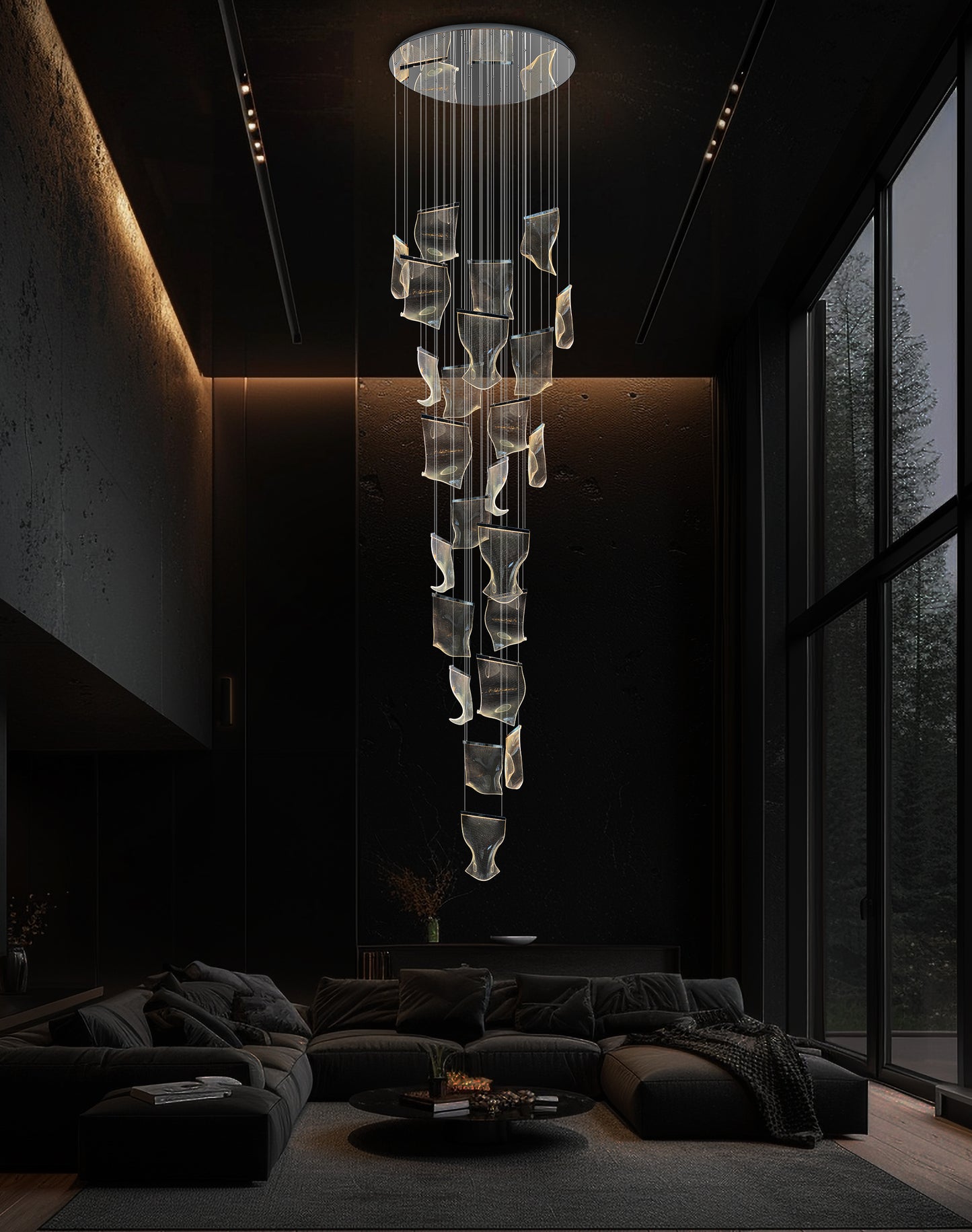 Luxury Chandelier 40" Wide 24-lights Dimmable Chrome