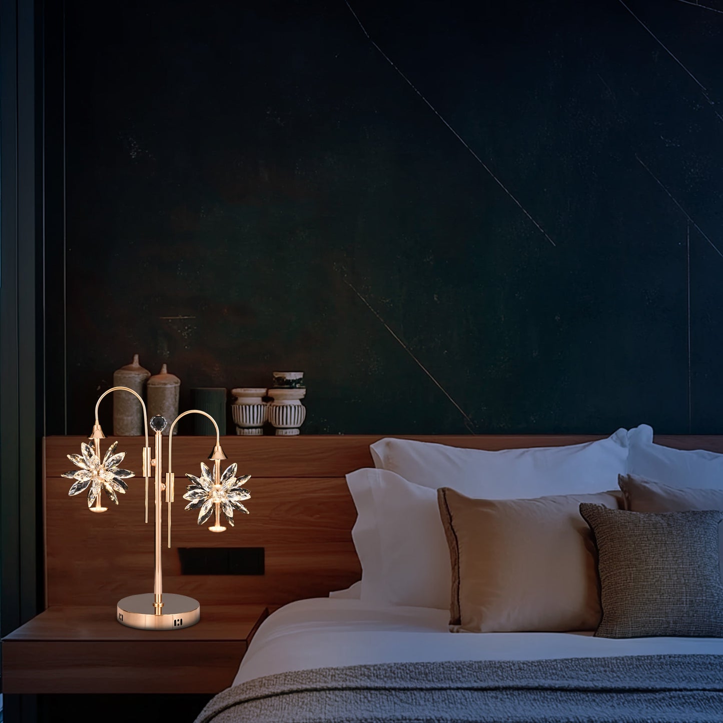 Gold Crystal LED Table Lamp