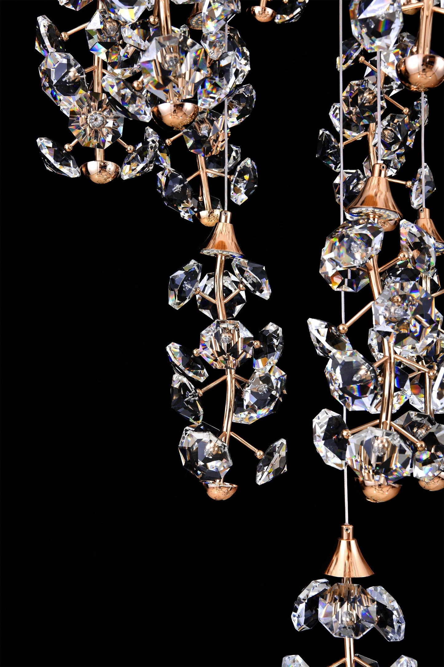 Cascading Crystal LED Linear Chandelier