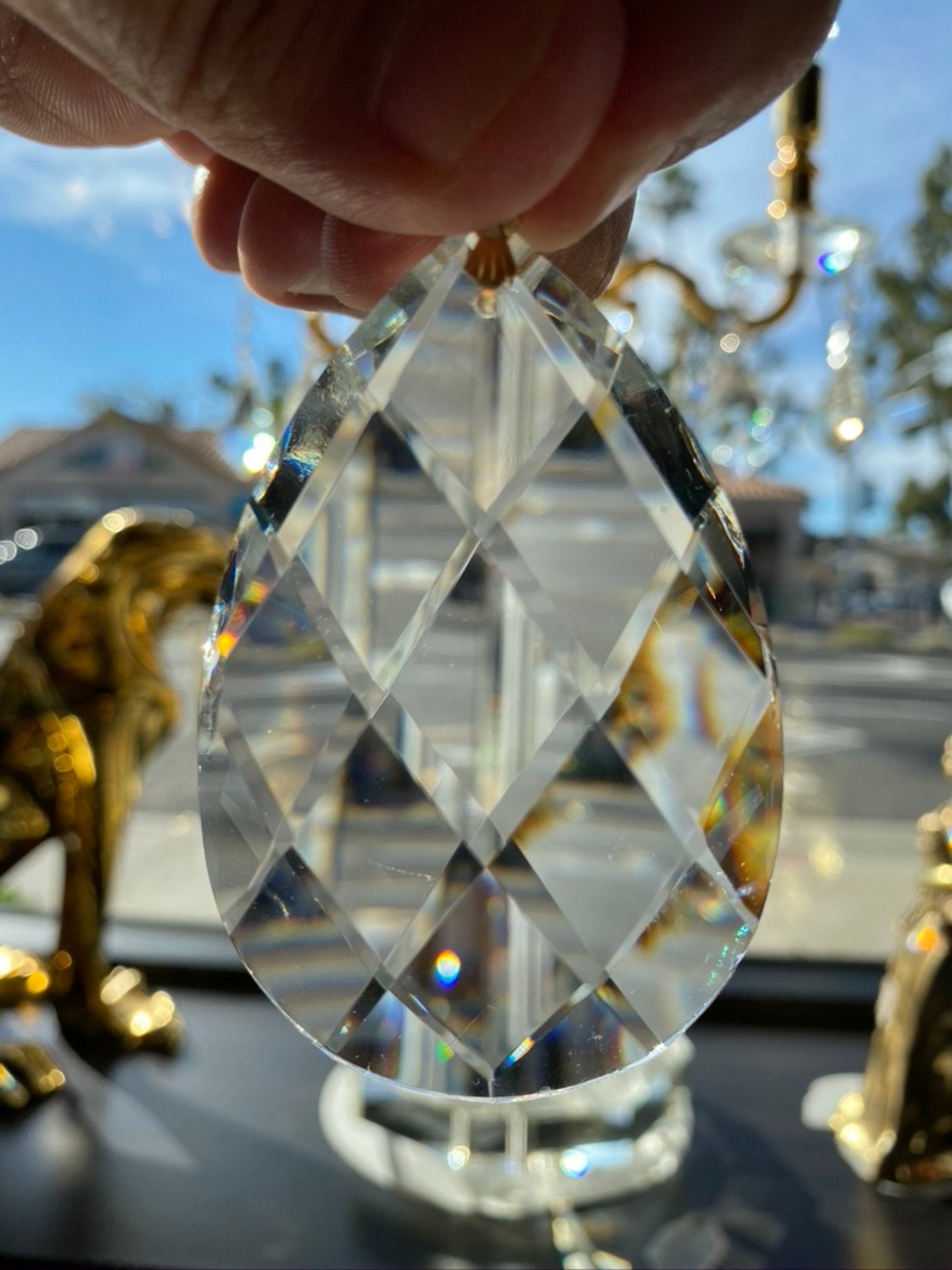 89mm tear drop crystal size detail for chandelier replacement