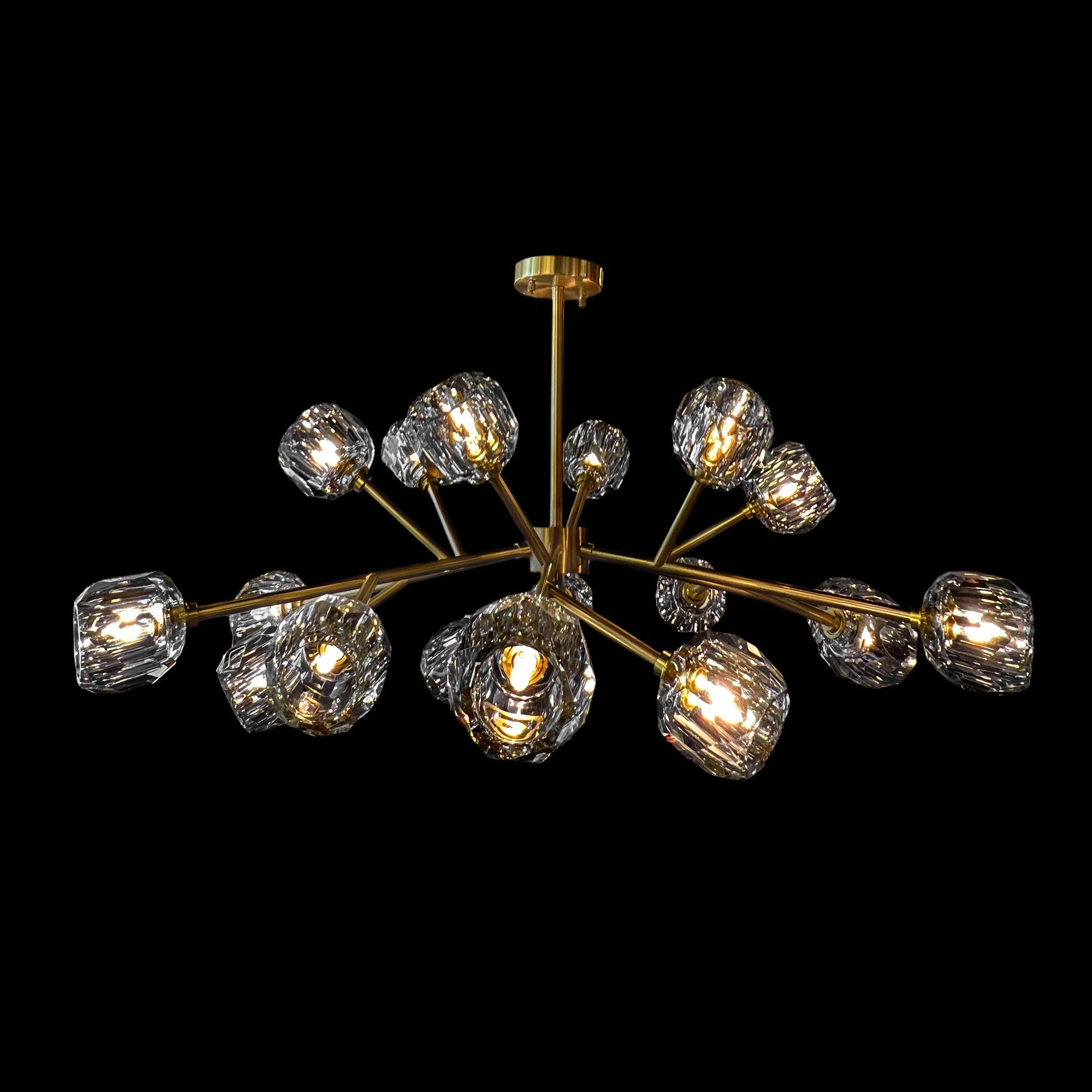 Brass K9 crystal sputnik chandelier modern round design