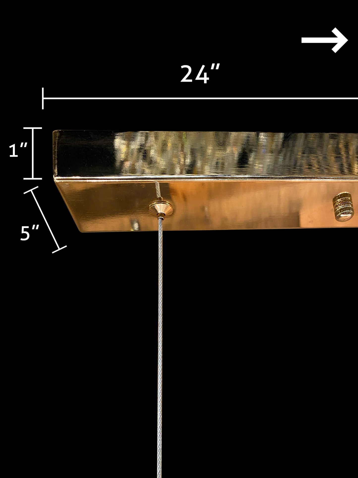 Starburst  Linear Gold Crystal Chandelier 54"