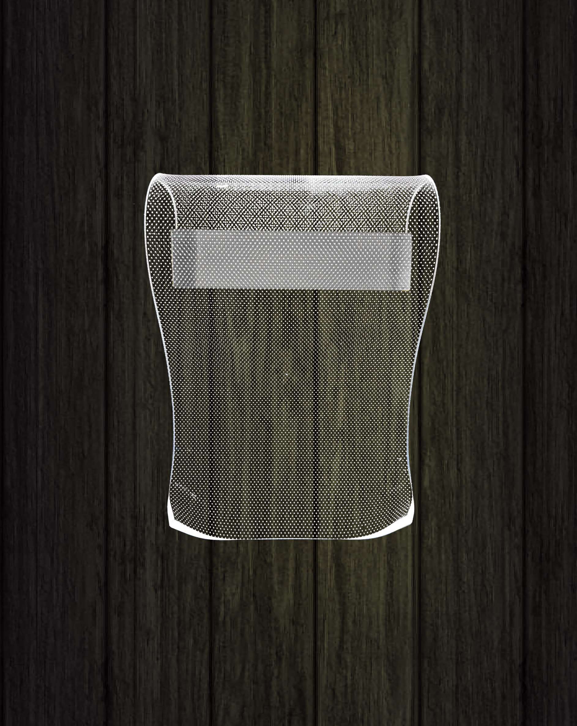 Close-up of chrome curved mesh acrylic LED wall sconce