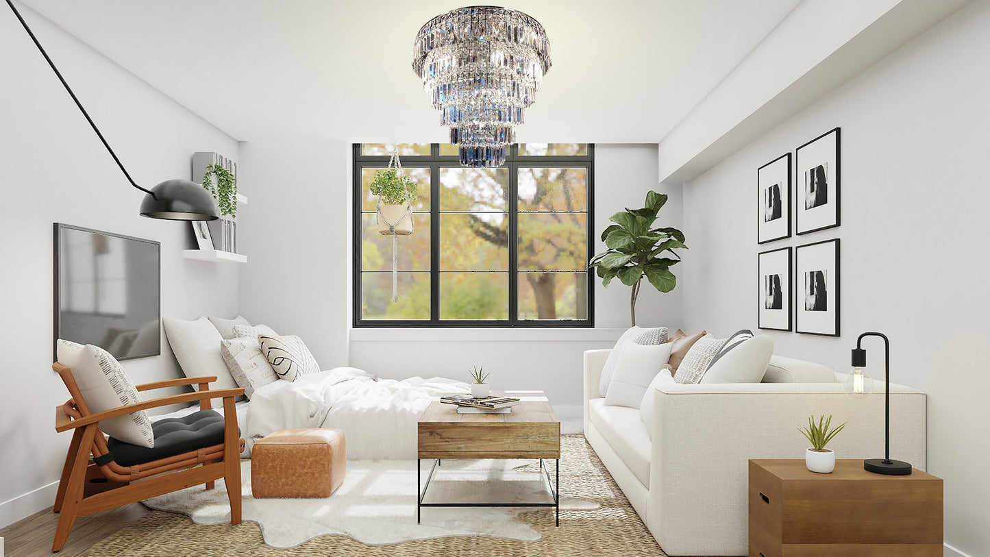 Closeup view of precision-cut 30 percent lead crystals in bedroom