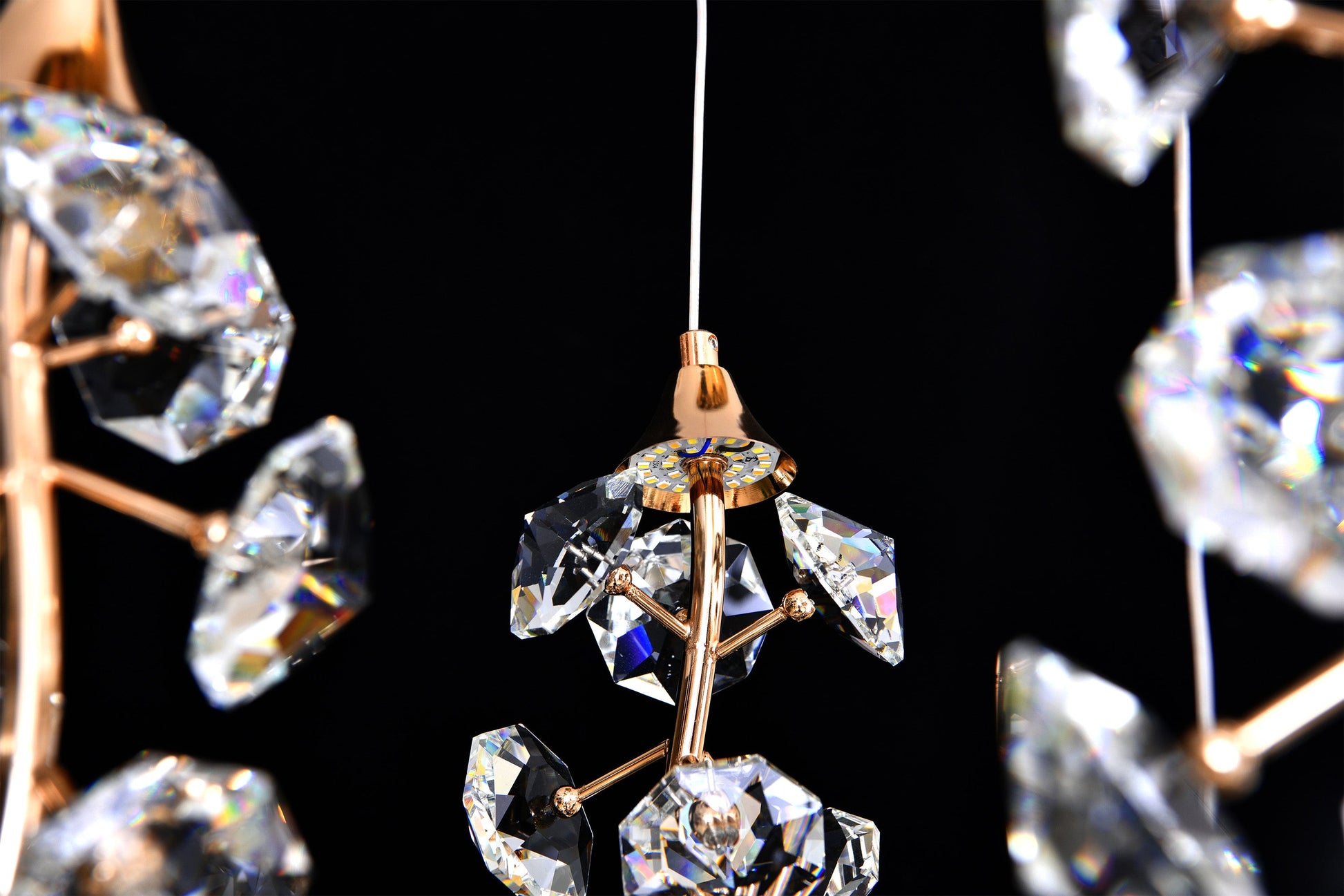 Clear real Crystal 23 LED dimmable gold chandelier